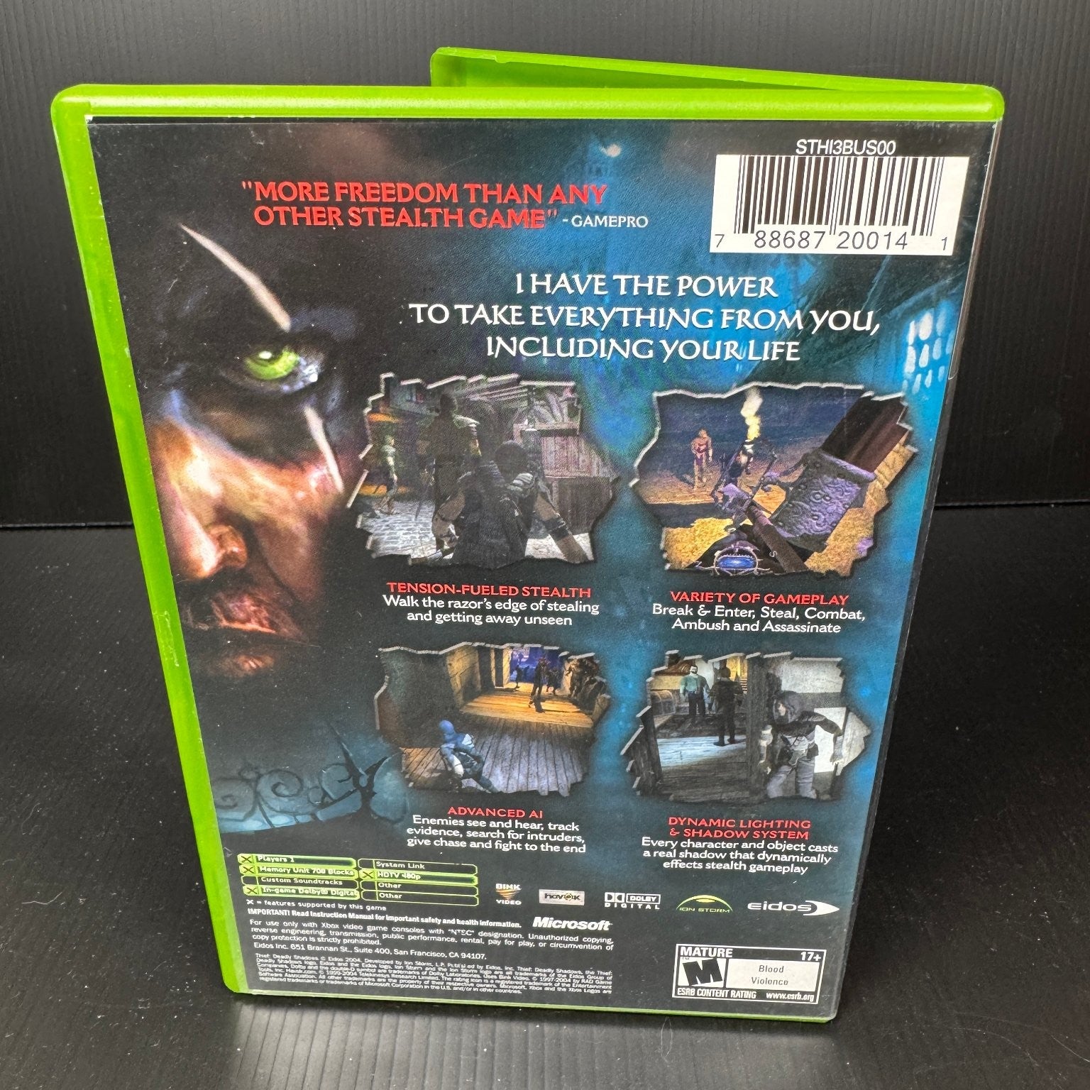 Thief Deadly Shadows Xbox Complete CIB Video Game Stealth Action M Rated