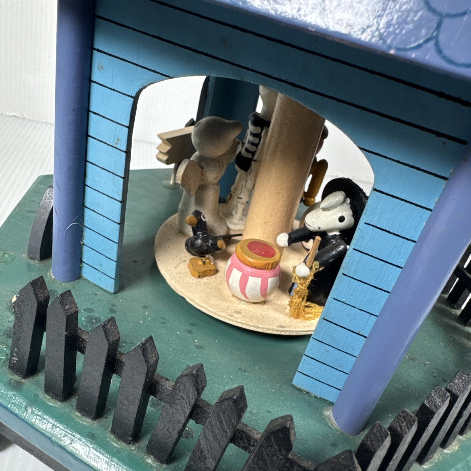 Vintage 1980s Happy Halloween Haunted House Candle Carousel AS IS