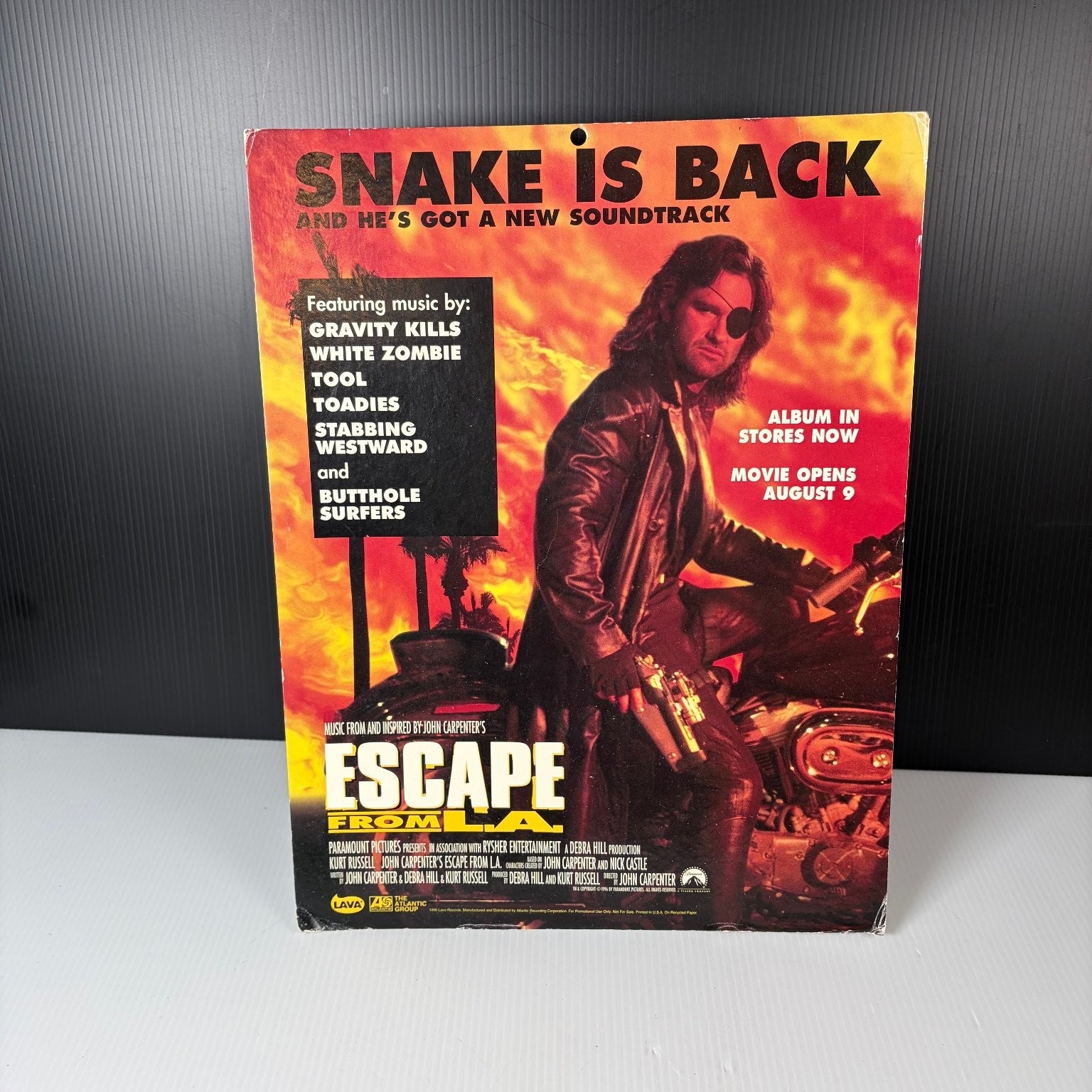 Escape from L.A. Movie Standee Snake is Back Soundtrack Promo 14" 90's Metal