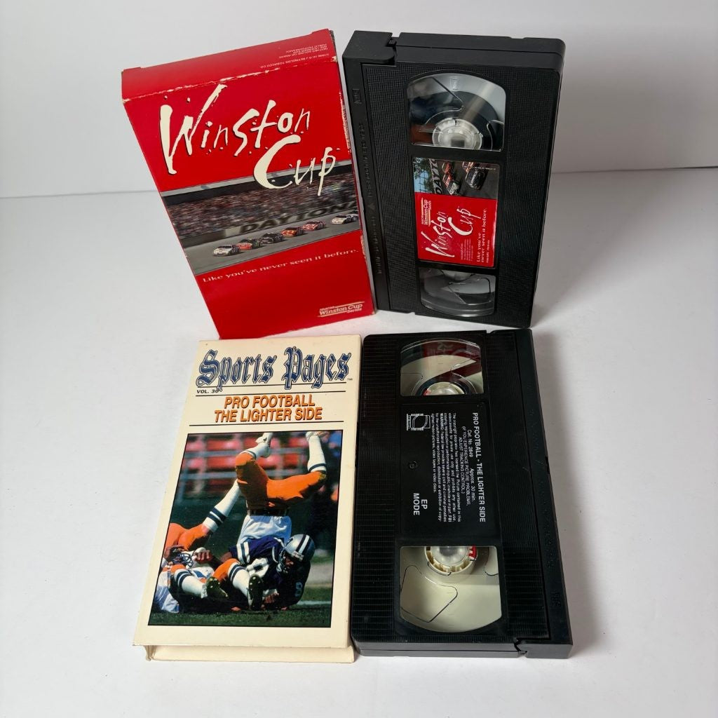 Sports VHS Lot of 4 Football Bloopers NASCAR Winston Cup Pro Football