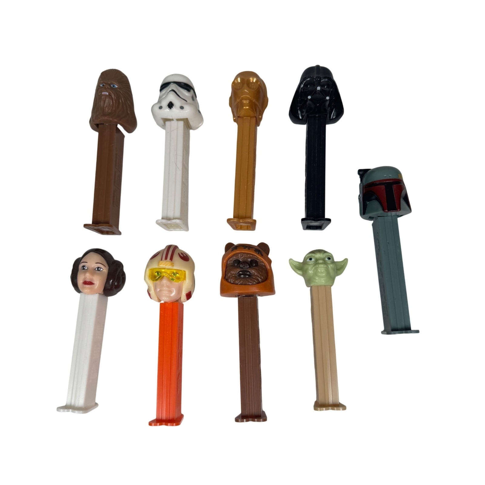 Vintage Star Wars PEZ Dispensers Lot Of 9 LucasFilm 1997 Yoda, Darth & More