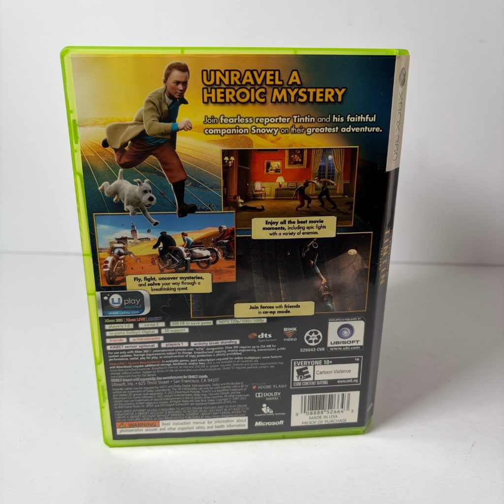 The Adventures of Tintin The Game Xbox 360 Ubisoft Kinect Compatible NTSC CIB