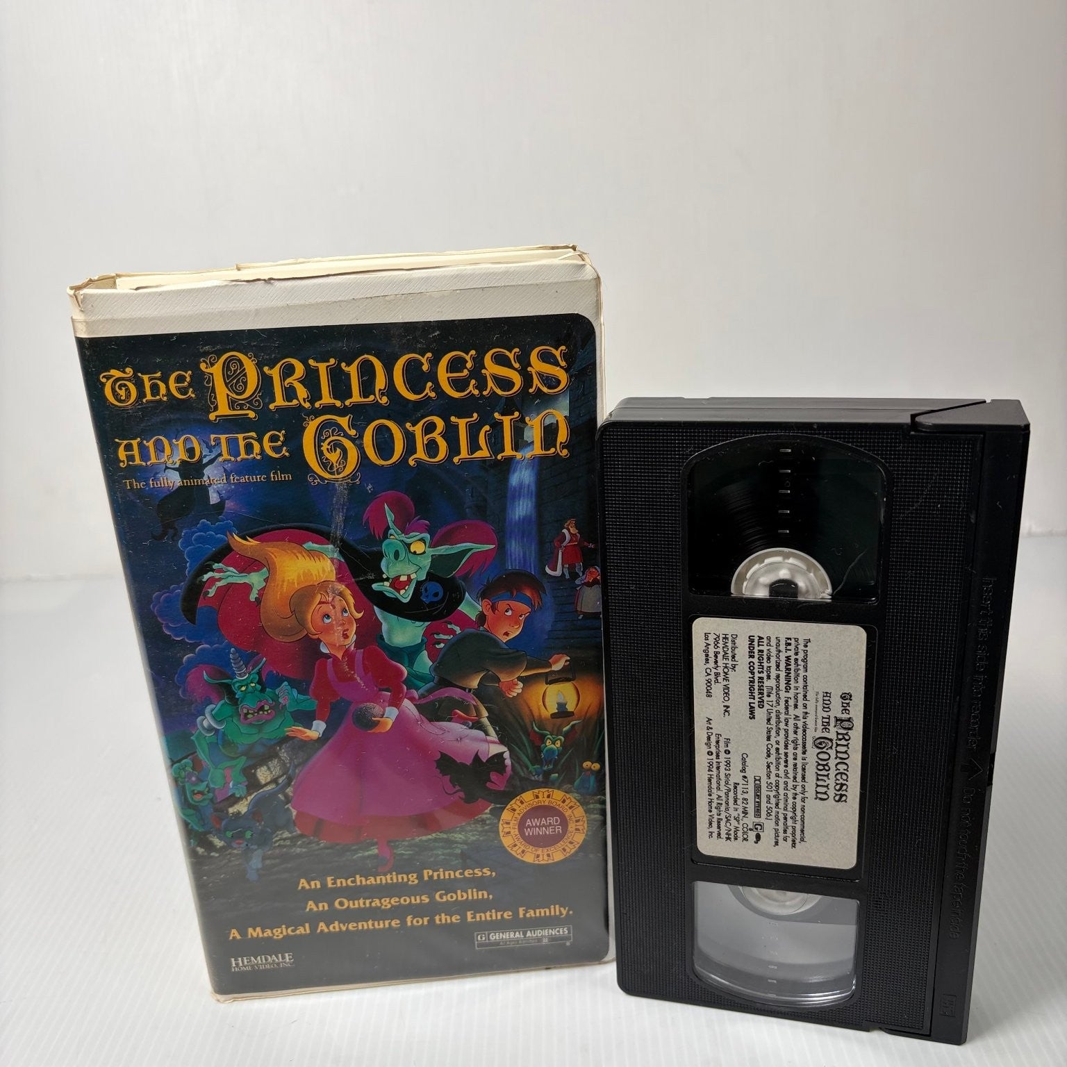 The Princess and the Goblin VHS 1994 Animated Family Hemdale in Clamshell Case
