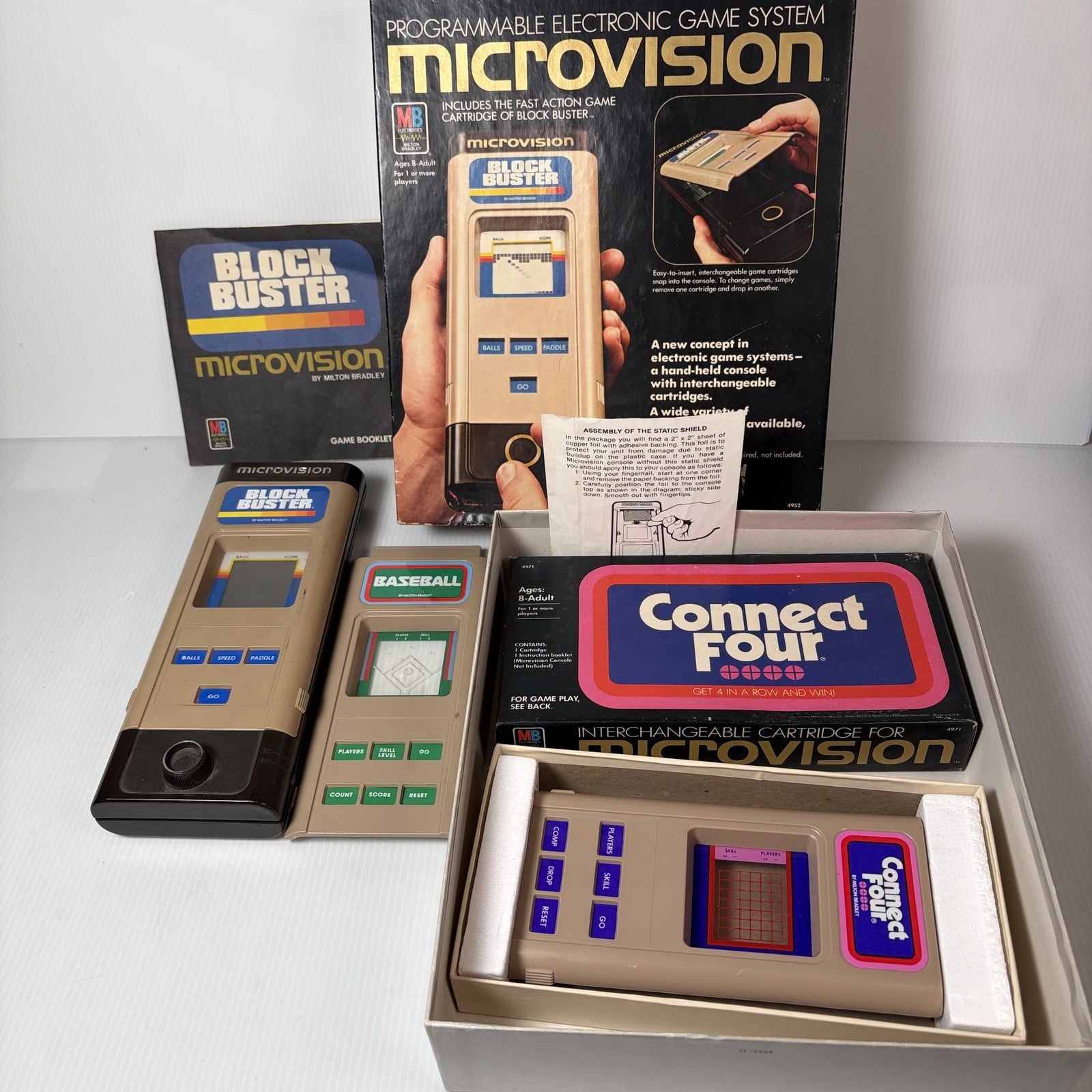 AS IS Milton Bradley Microvision Programmable Electronic Game System w/ 3 Games