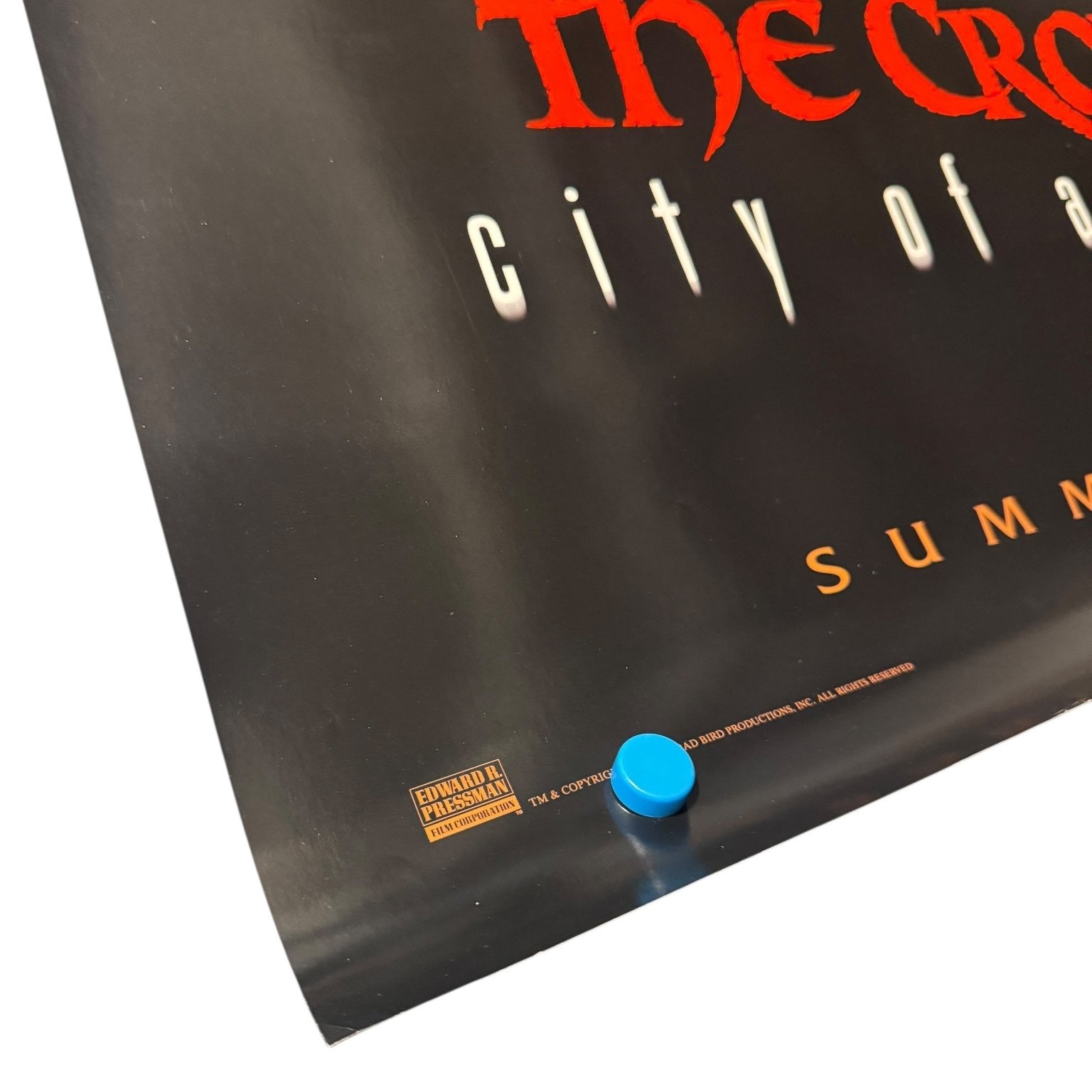 Vintage The Crow City of Angels 1996 One Sheet Movie Poster 27x40 Double Sided