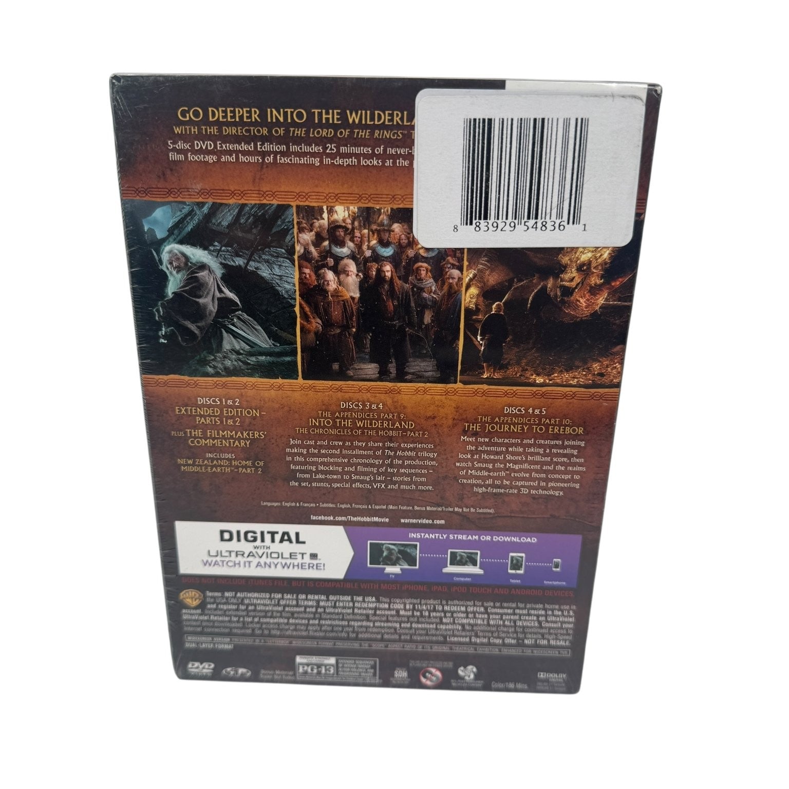 The Hobbit The Desolation of Smaug DVD 2014 Extended Edition 5-Disc