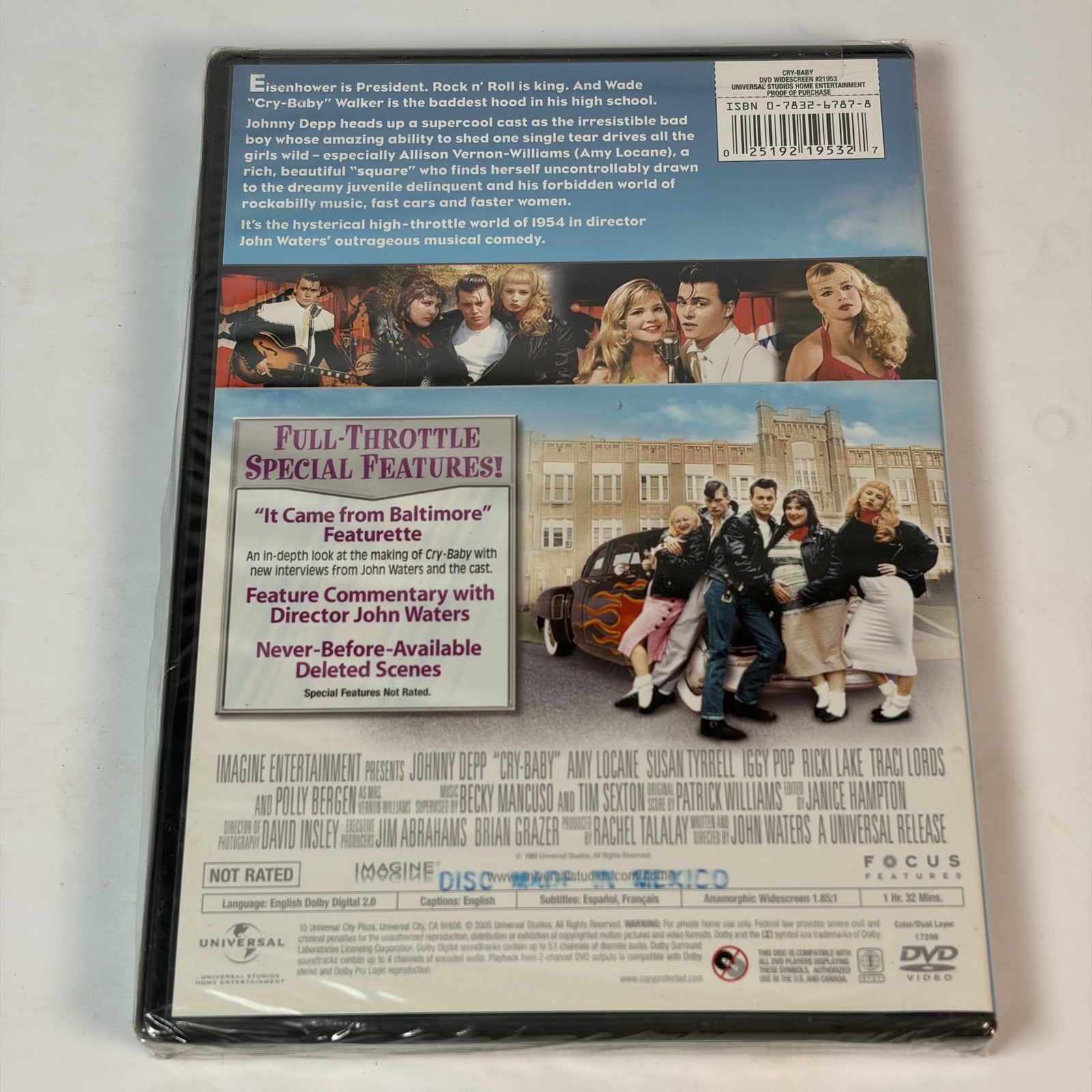 Cry-Baby DVD Director's Cut Johnny Depp John Waters Focus Features Widescreen
