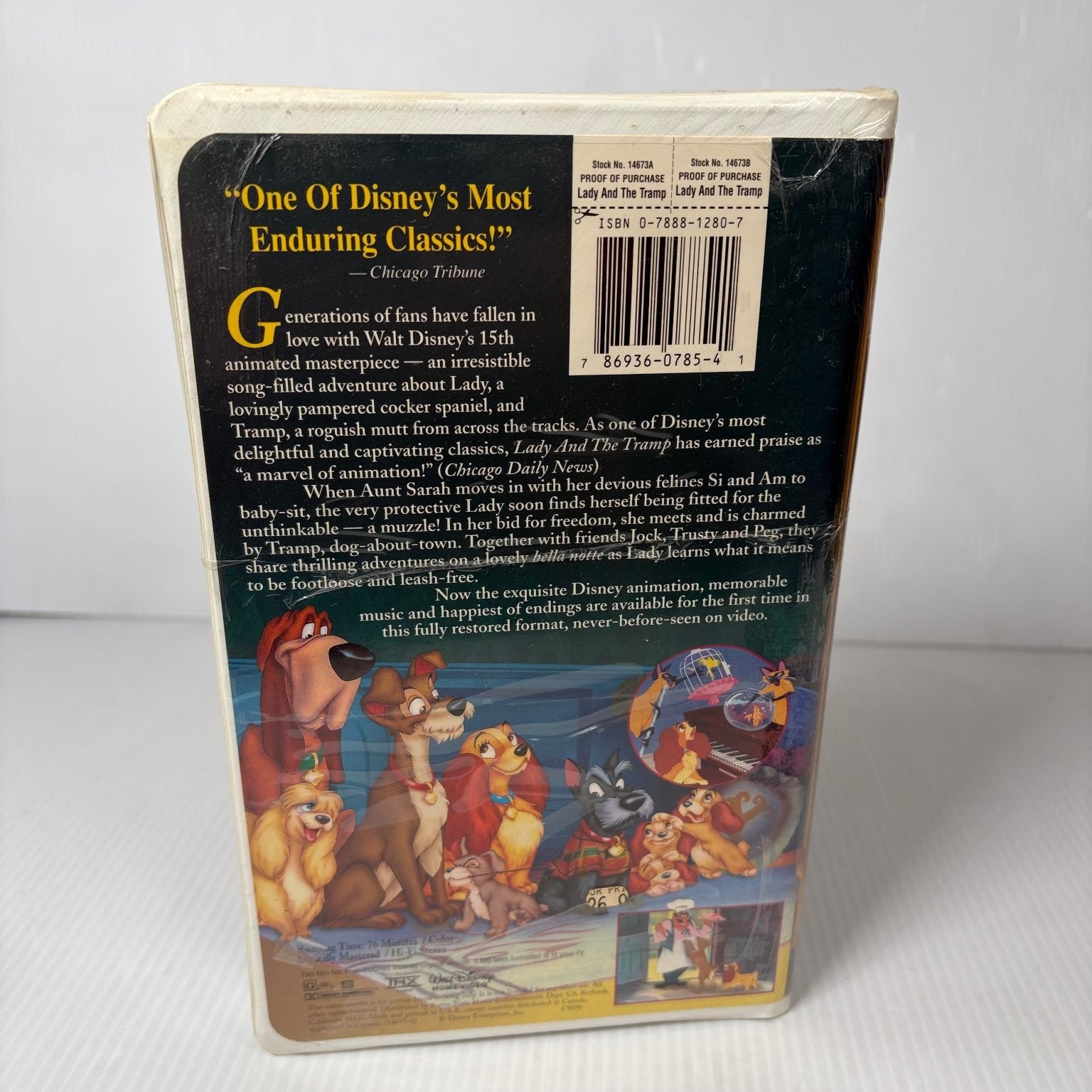 Lady and the Tramp VHS 1998 Animation Romance Disney Masterpiece THX