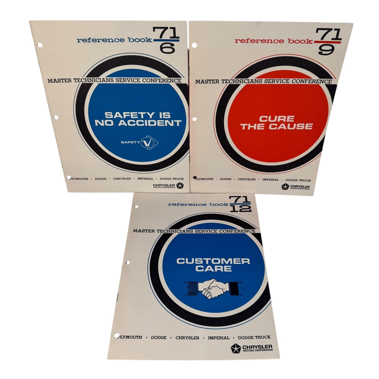 VTG 1971 Chrysler Master Technicians Service Conference Reference Books 6, 9, 12