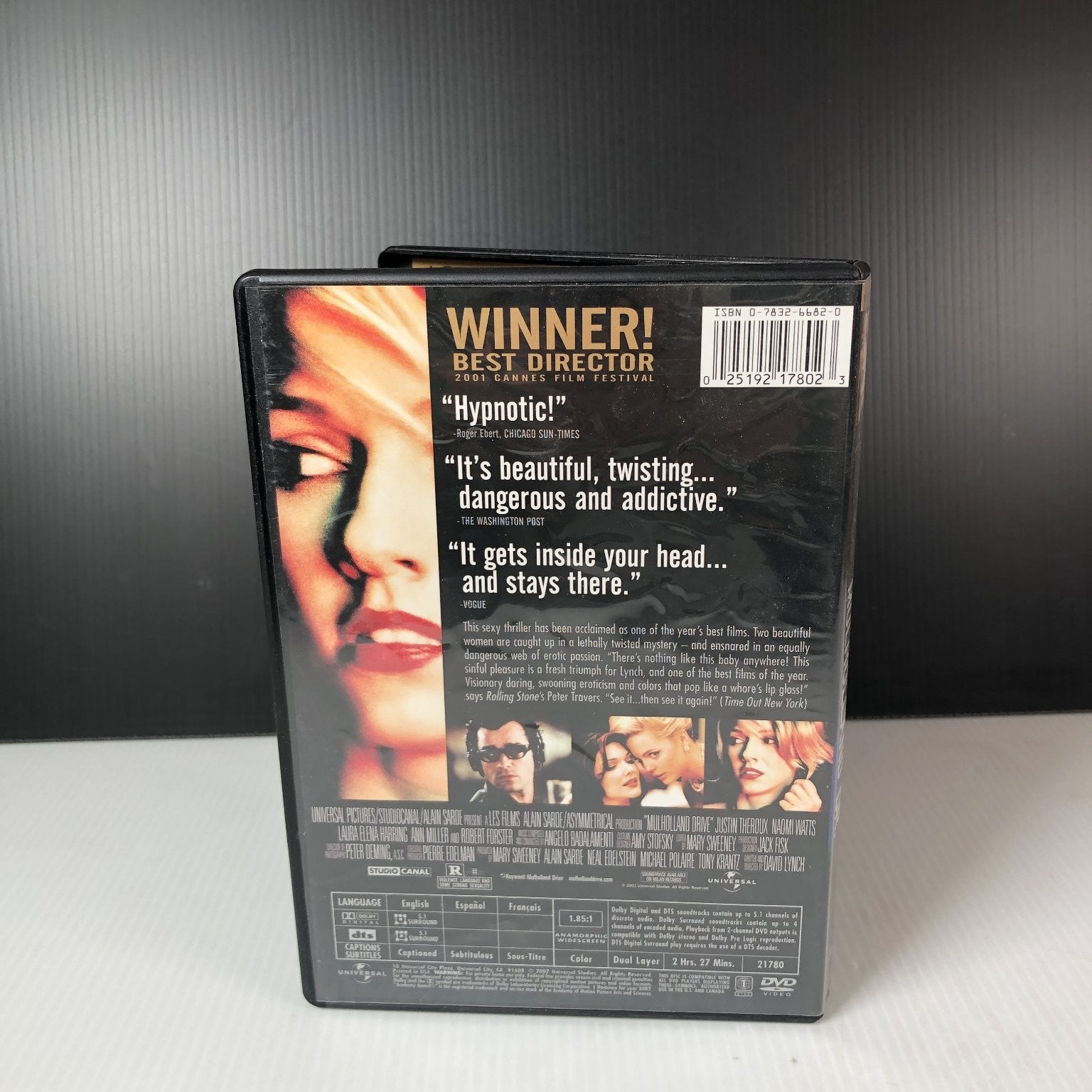 Mulholland Dr. DVD 2001 David Lynch Director Naomi Watts R Rated