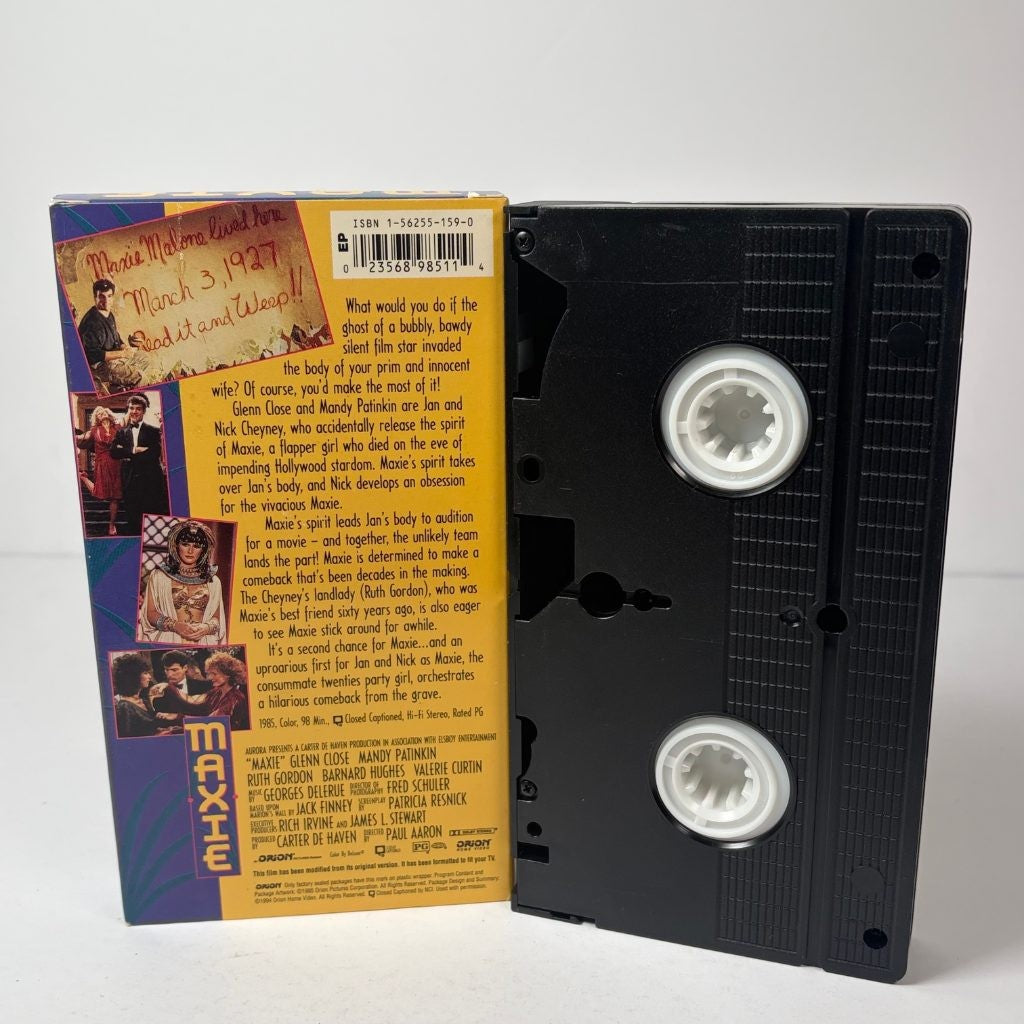 Maxie VHS Glenn Close Mandy Patinkin Orion Home Video 1985 Comedy PG