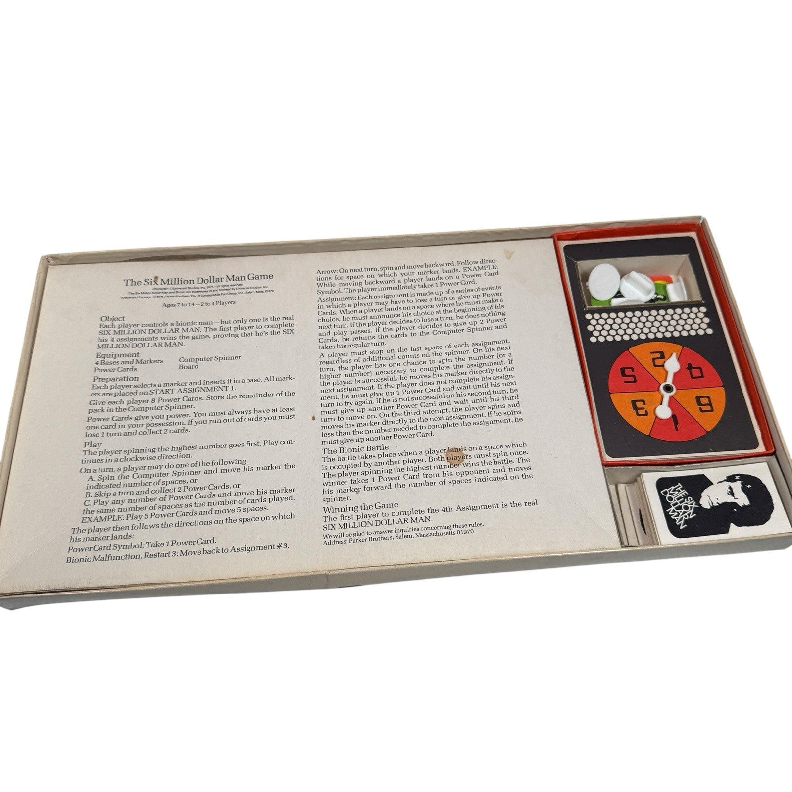 Vintage The Six Million Dollar Man Board Game 1975 Complete Parker Brothers