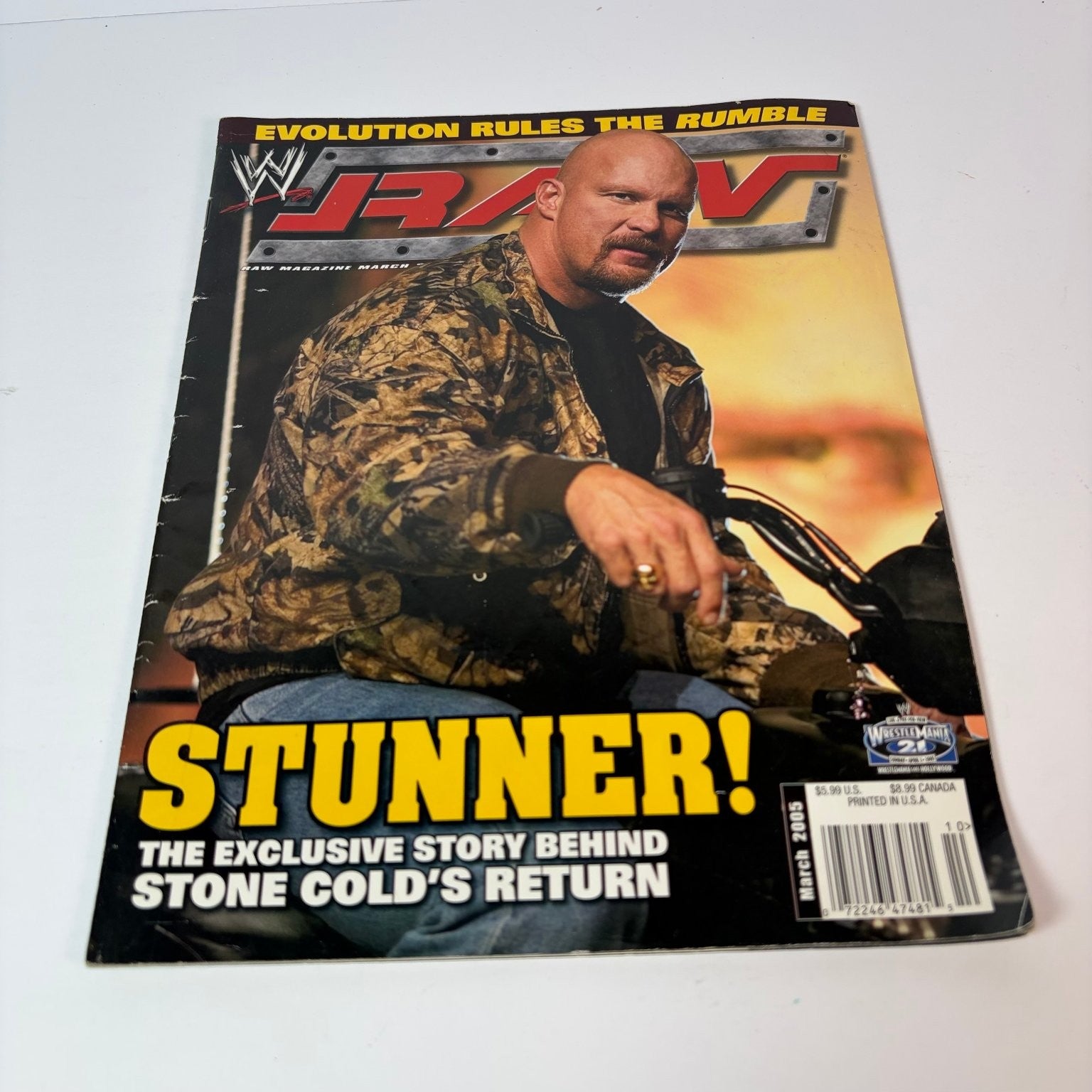 WWE RAW Magazine March 2005 Stone Cold Steve Austin Wrestling STUNNER!
