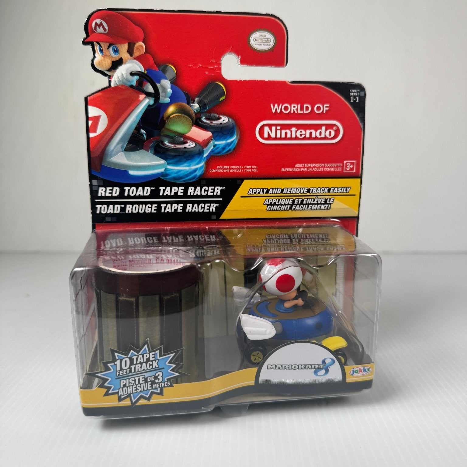 Red Toad Tape Racer World of Nintendo Mario Kart 8 Car Jakks Pacific