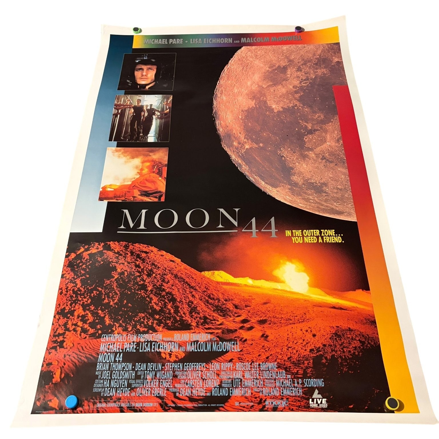 Moon 44 1990 Video Store Movie Poster Michael Pare Malcolm McDowell Sci-Fi