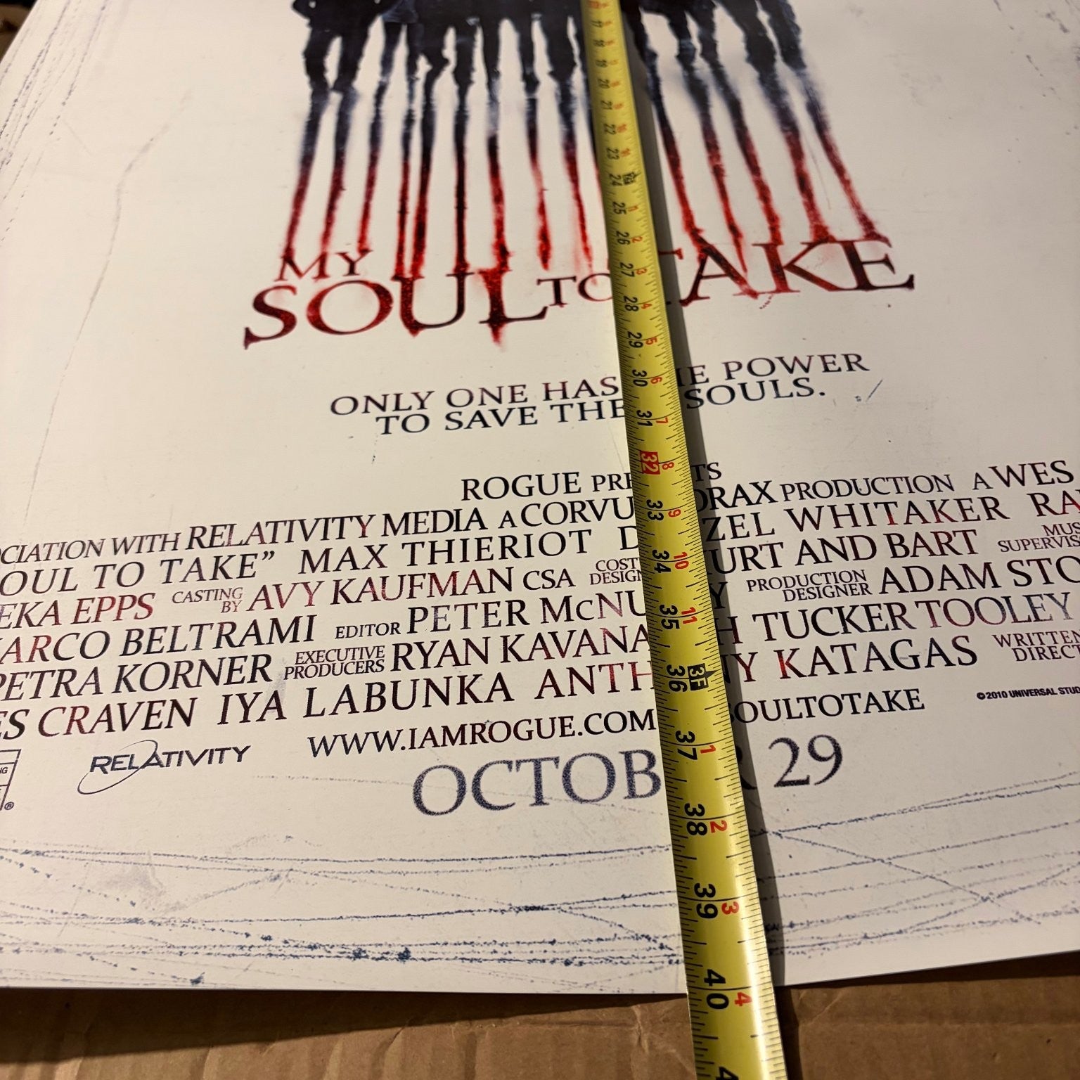 My Soul to Take 2010 One Sheet Movie Poster Original Wes Craven DS