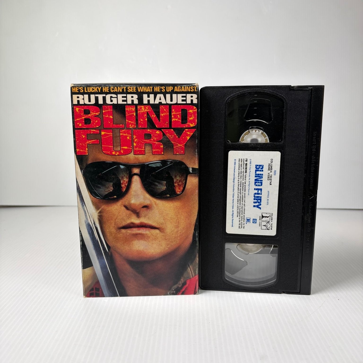 Blind Fury VHS 1989 Action Thriller Rutger Hauer Tri-Star Columbia
