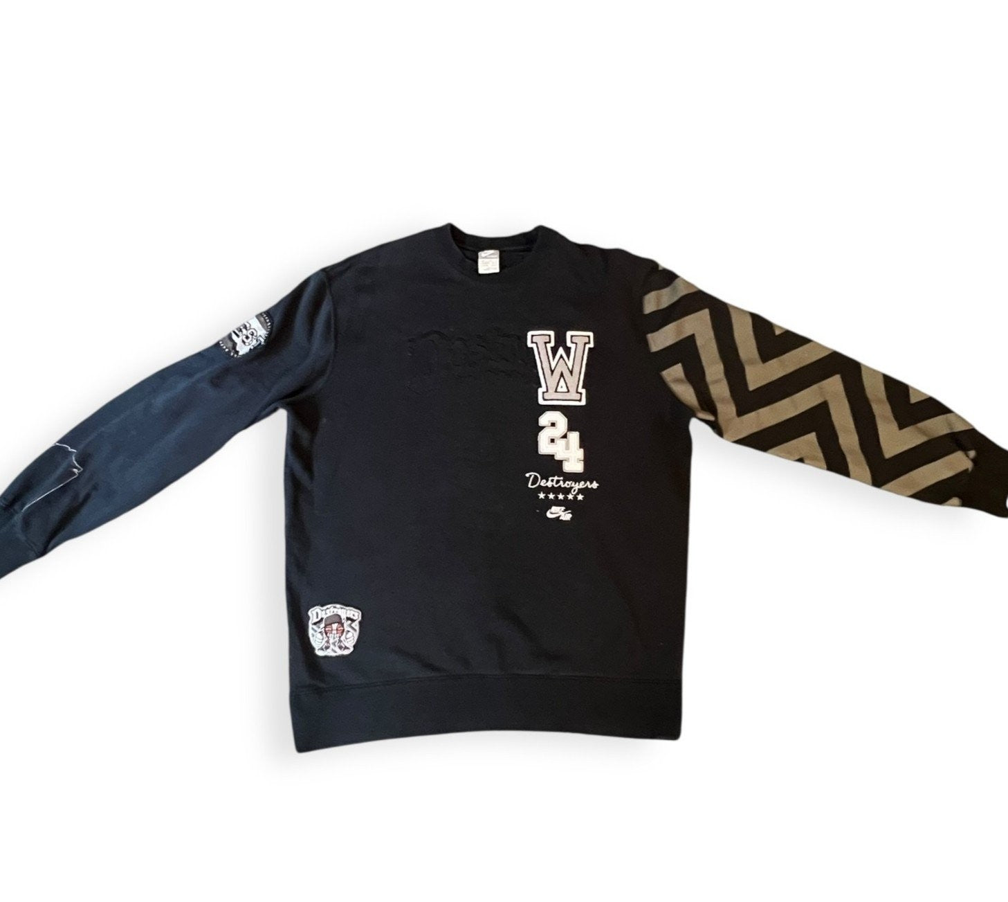 Nike Air Dunk Destroyers Sportswear Men's Crewneck Sweater Black XL Crewneck