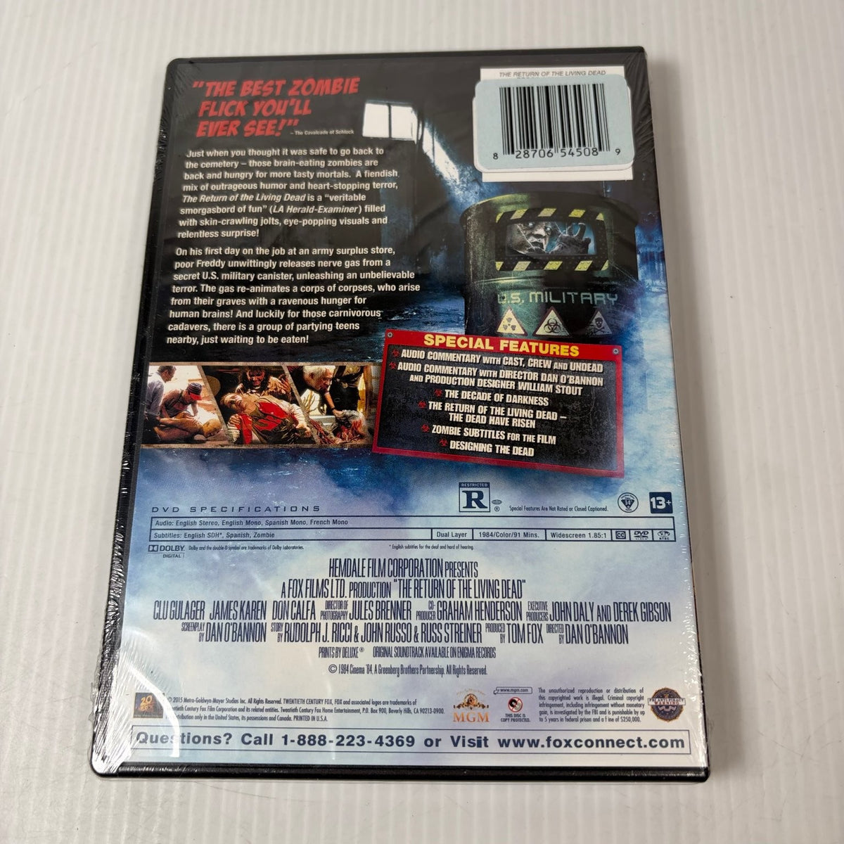 Return of the Living Dead DVD (1985) Dan O'Bannon Horror Zombie Special Features