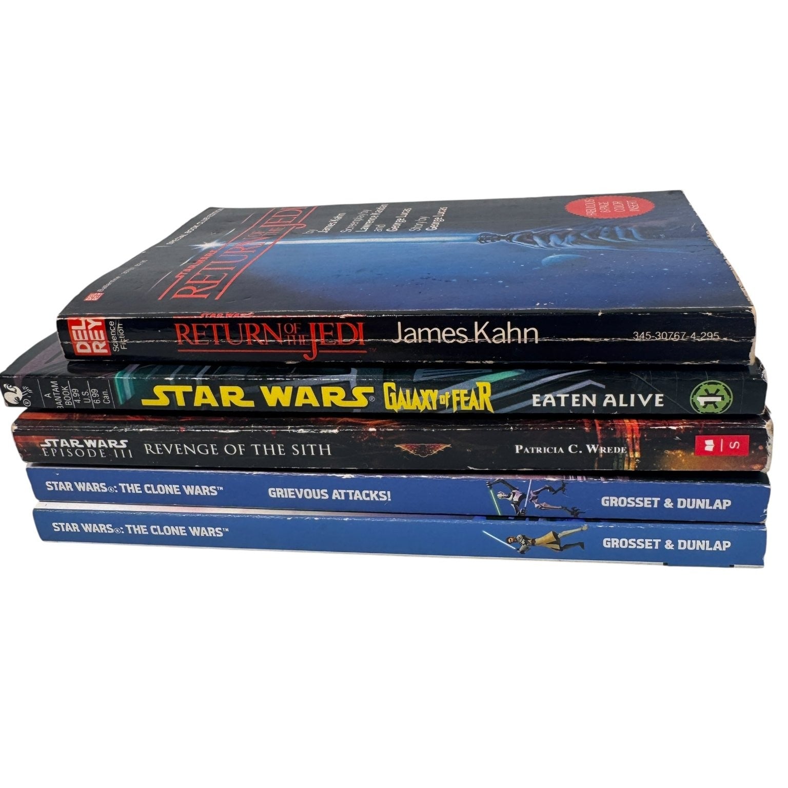 Star Wars YA Fiction Book Lot of 5 Galaxy of Fear, Clone Wars, ROTJ & More