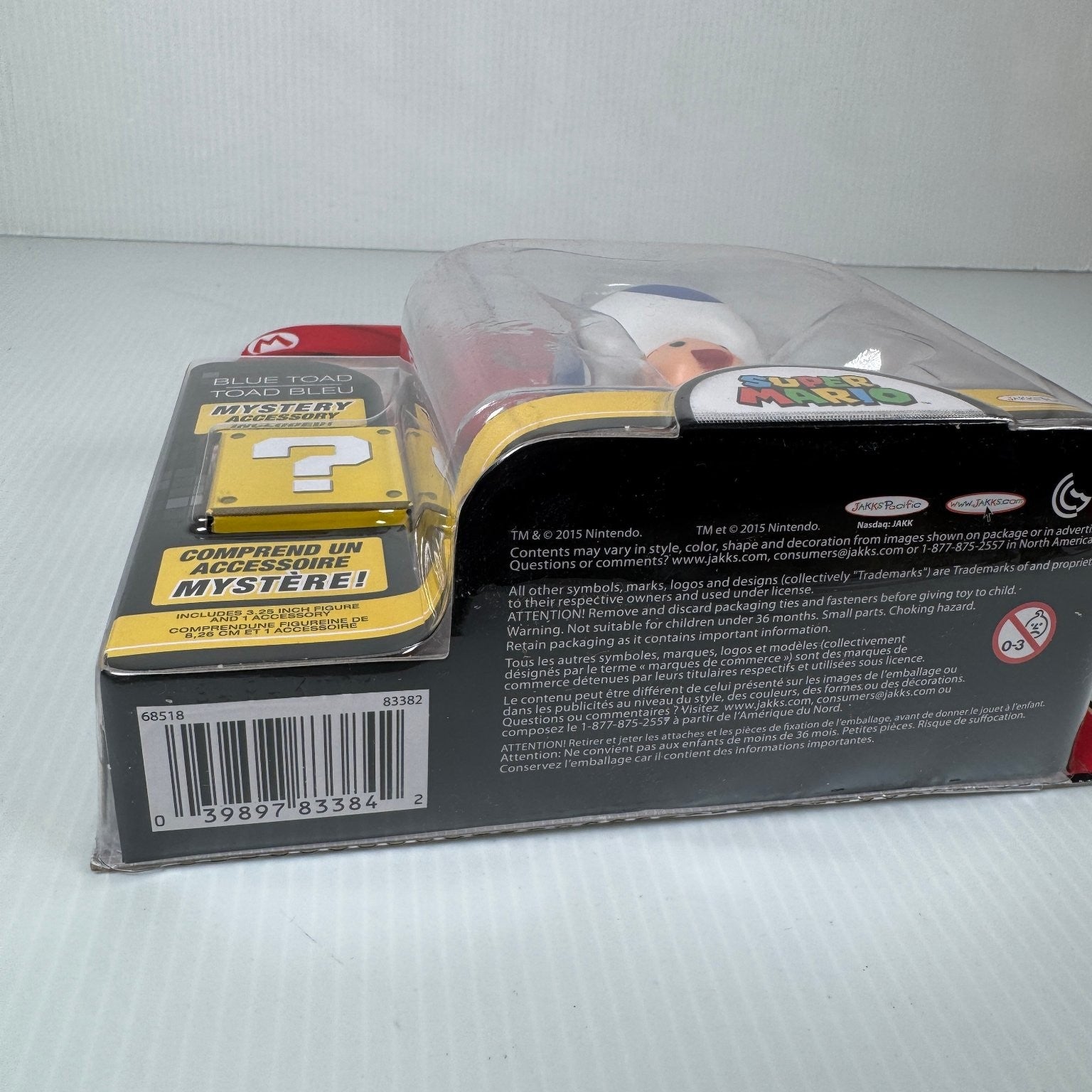 World of Nintendo Blue Toad Super Mario Bros. Series 1-2 Jakks Pacific 4”
