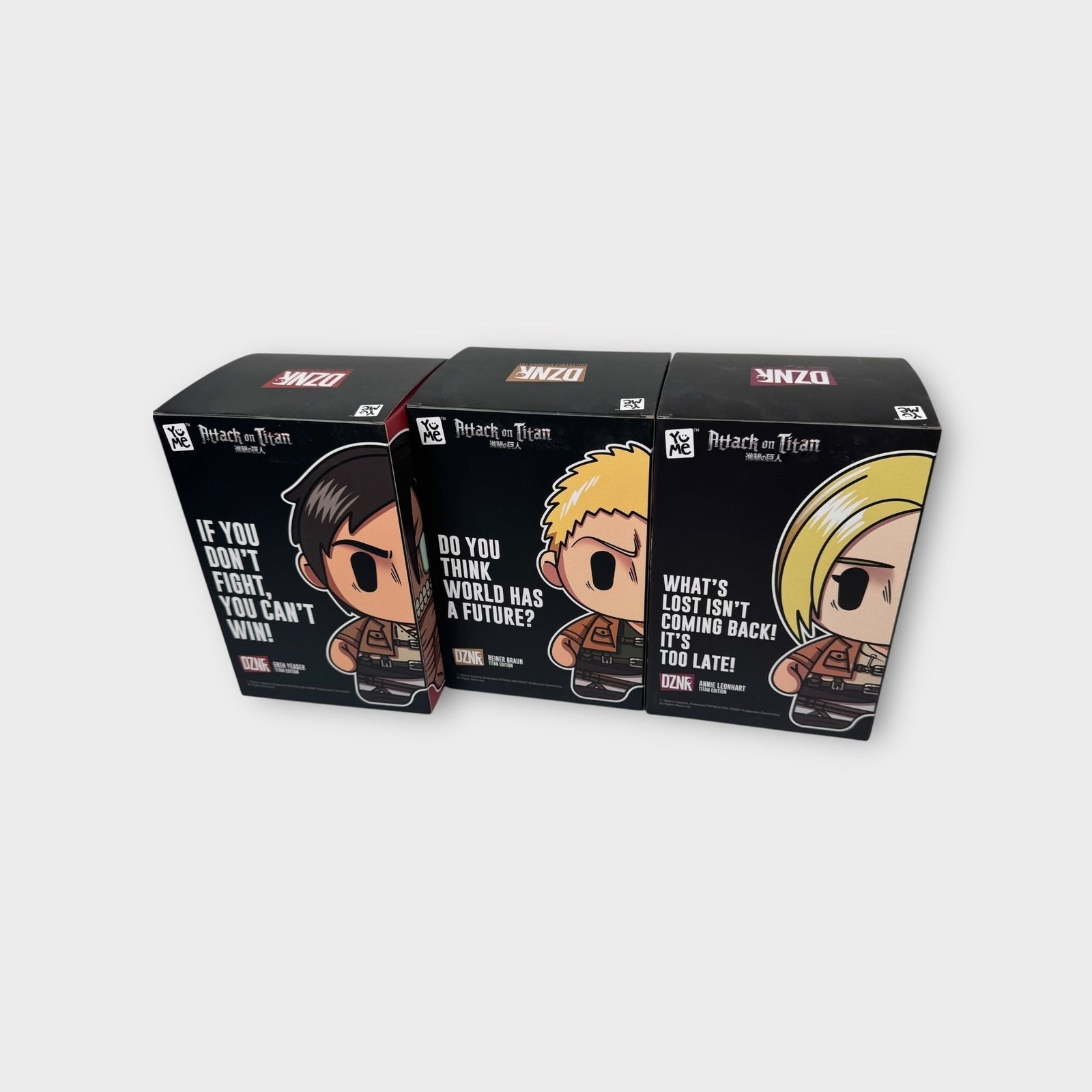 Attack On Titan DZNR Plush Figures Titan Edition Set of 3 Eren Reiner Annie