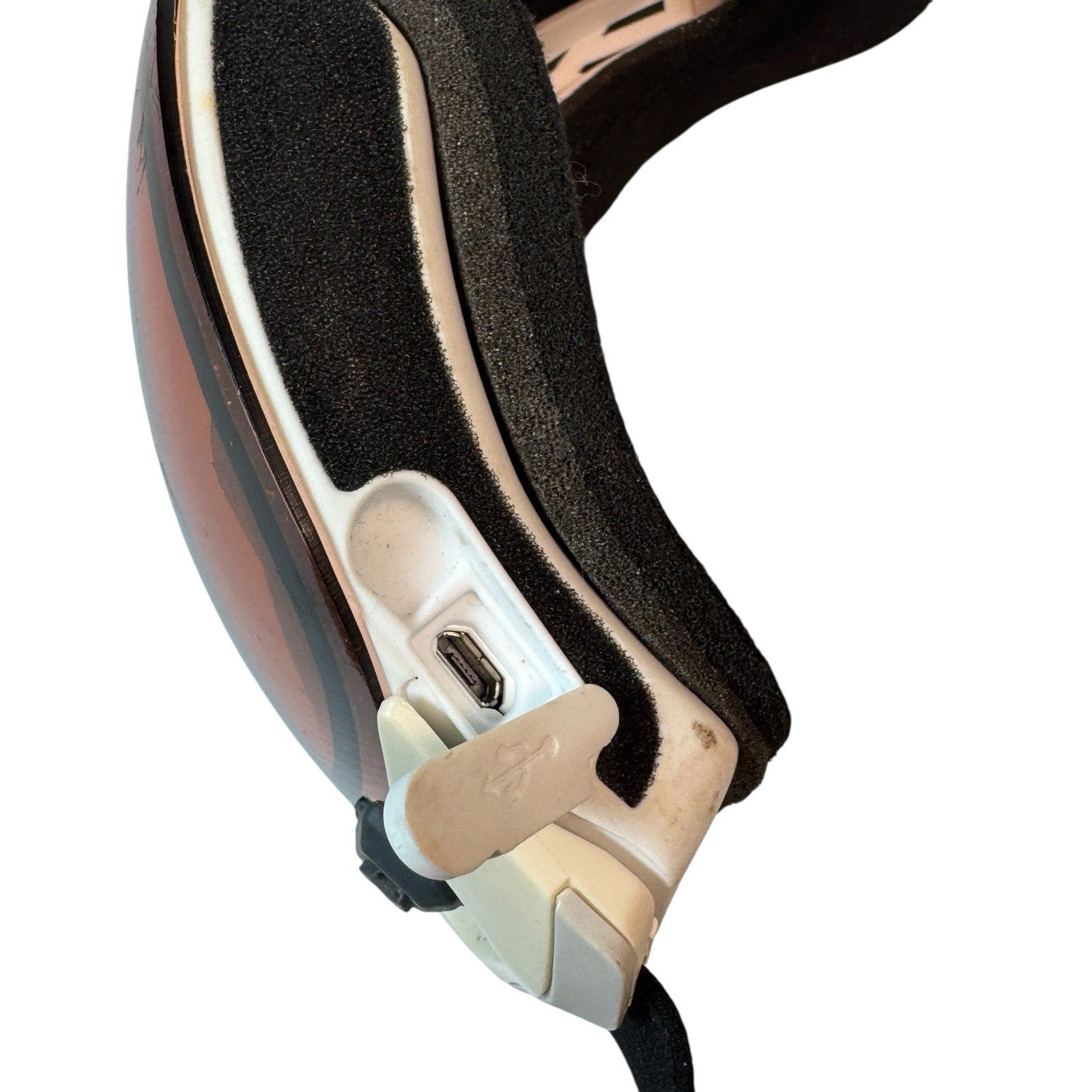 Abom Heated Anti-Fog Ski Snowboard Goggles White Frame Orange Lens