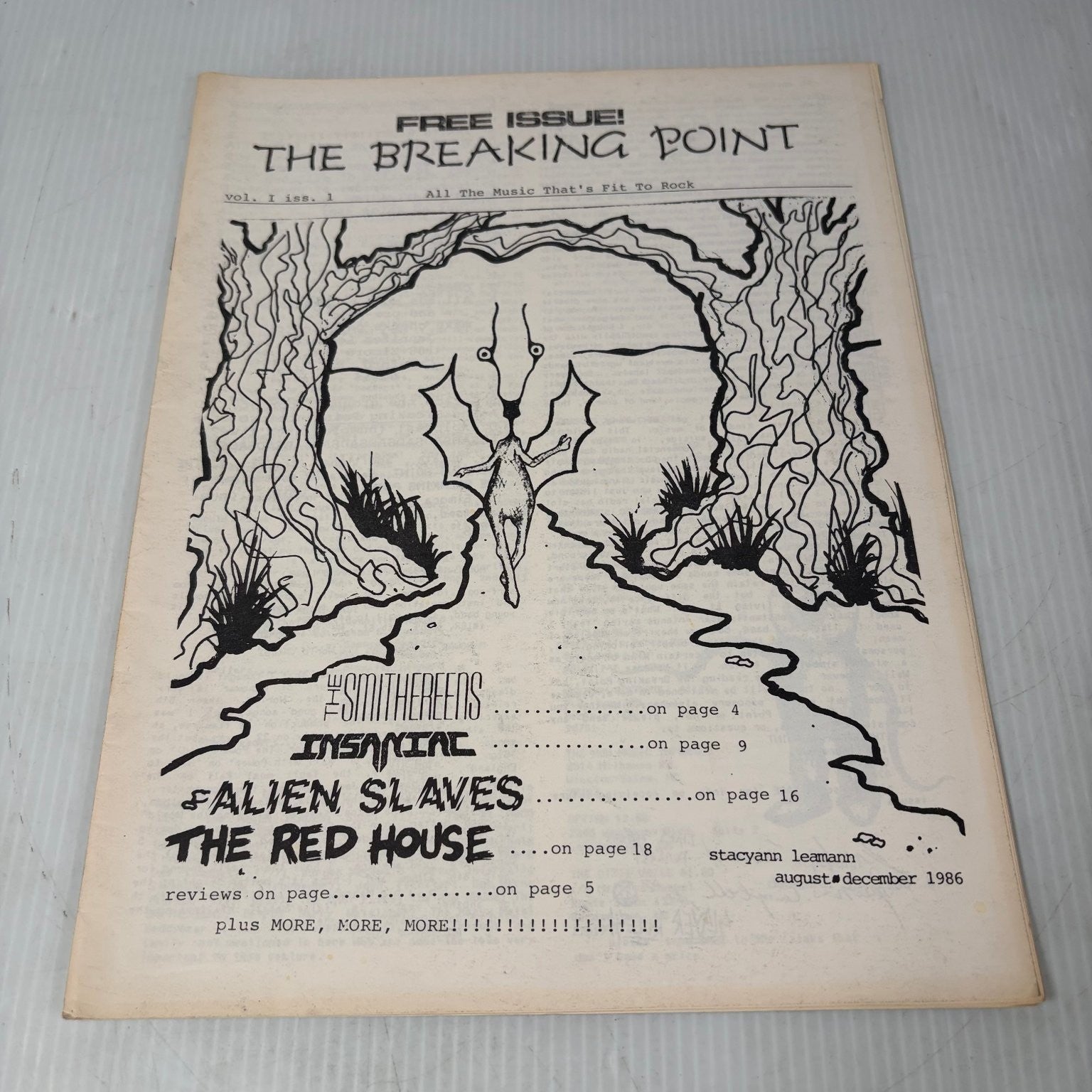 The Breaking Point Vol 1 Issue 1 1986 NJ Underground Music Zine The Smithereens