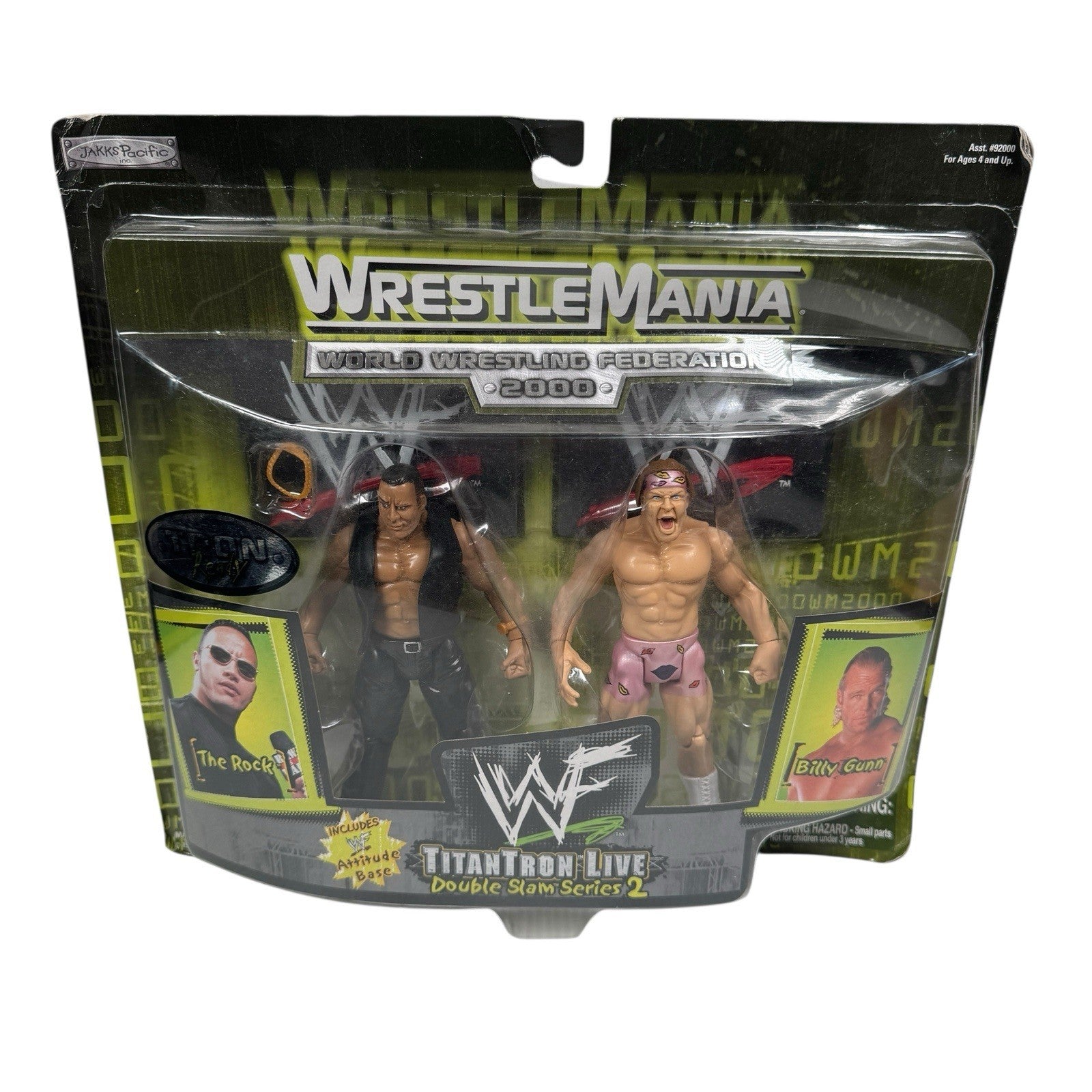 WWF JAKKS WrestleMania 2000 TitanTron Live The Rock & Billy Gunn Double Slam S2