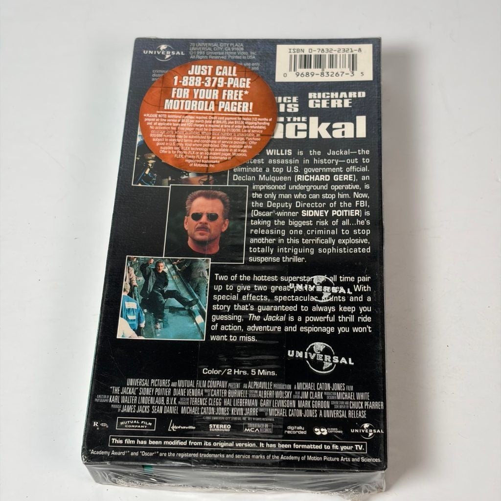 The Jackal VHS Bruce Willis Richard Gere SEALED 1998 Universal Behind-the-Scenes