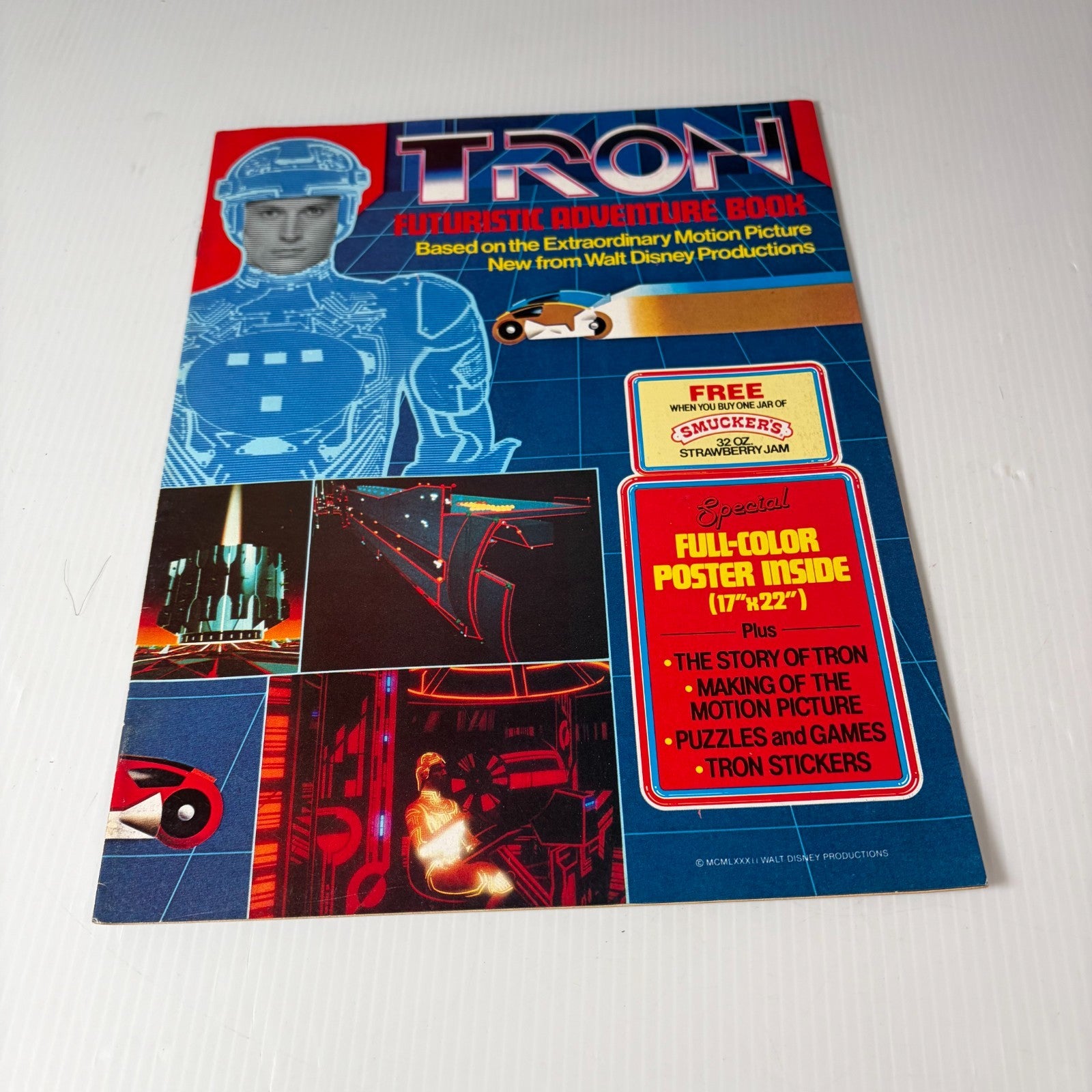 Vintage Original Smuckers Promo Futuristic Tron Adventure Activity Book & Poster
