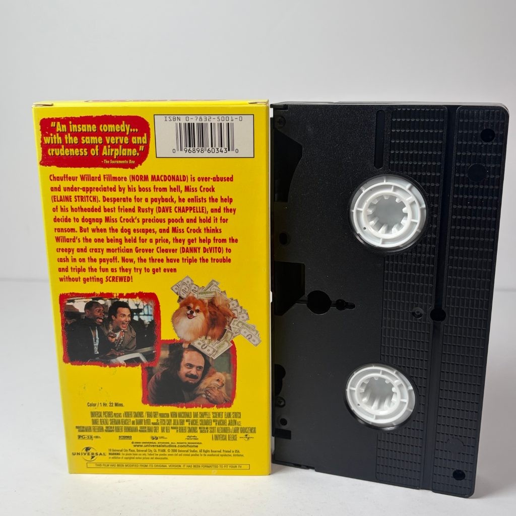 Screwed VHS Norm Macdonald Dave Chappelle Danny DeVito Comedy Universal 2000
