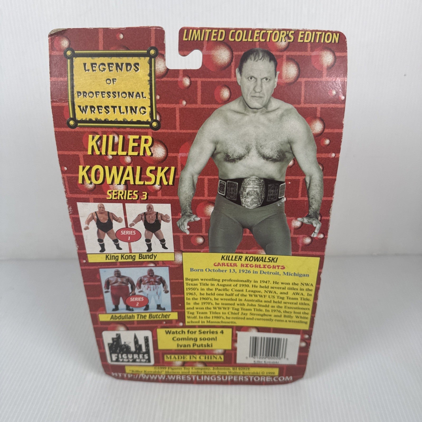 Legends of Professional Wrestling KILLER KOWALSKI Collectors Ed Bloody Figure