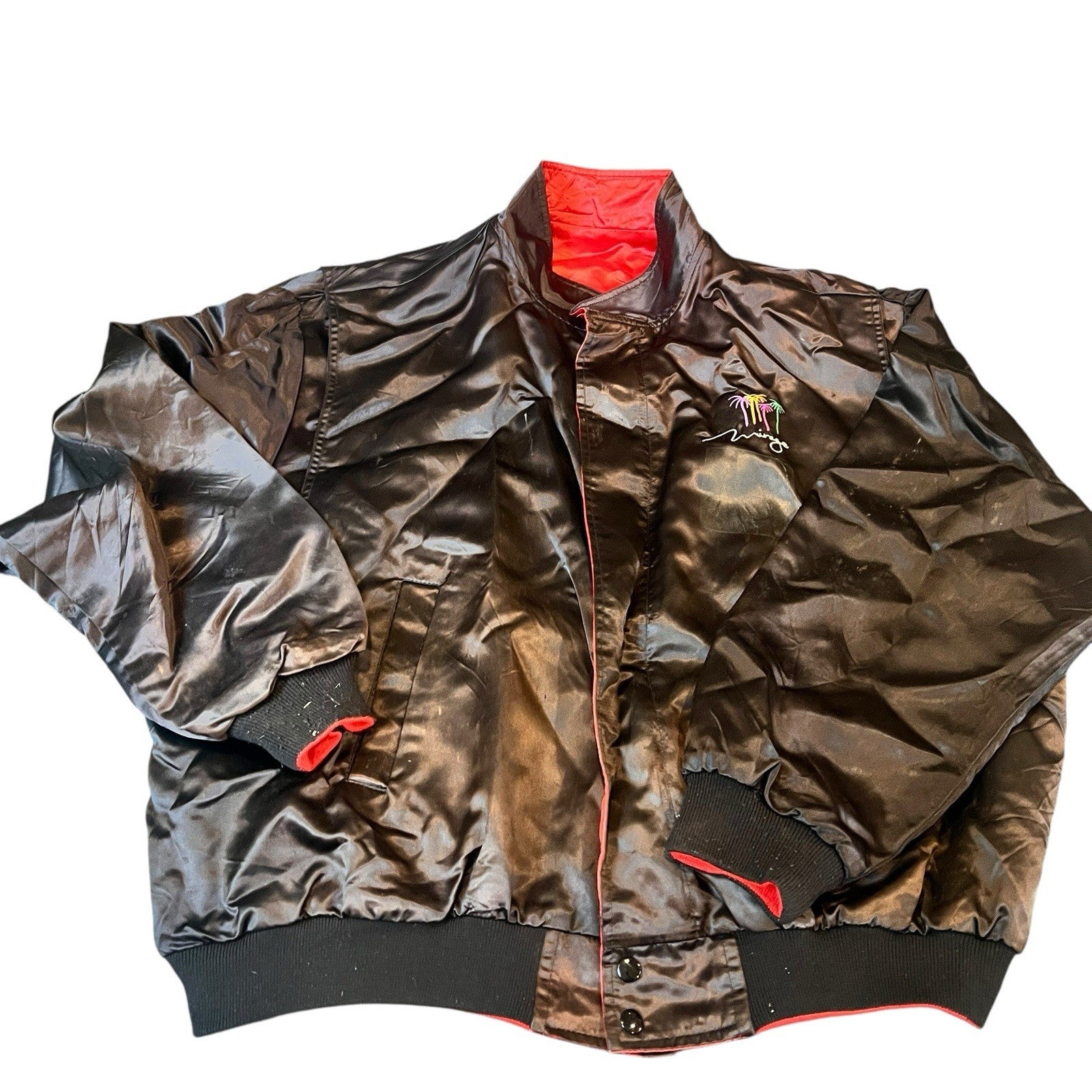 Vintage 1996 Mirage & Golden Nugget Reversible Bomber Jacket Signed