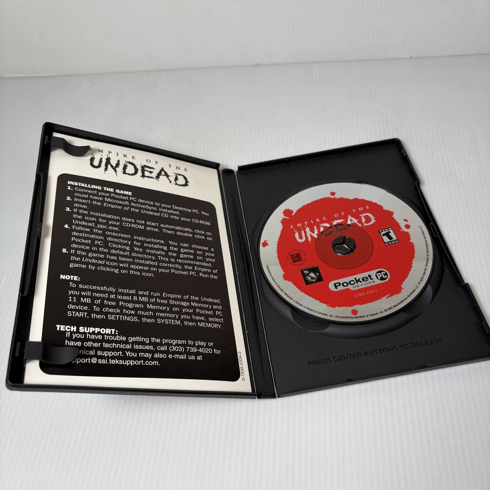 Empire of the Undead (Pocket PC) PC Video Game CD-ROM 2002 Simon & Schuster