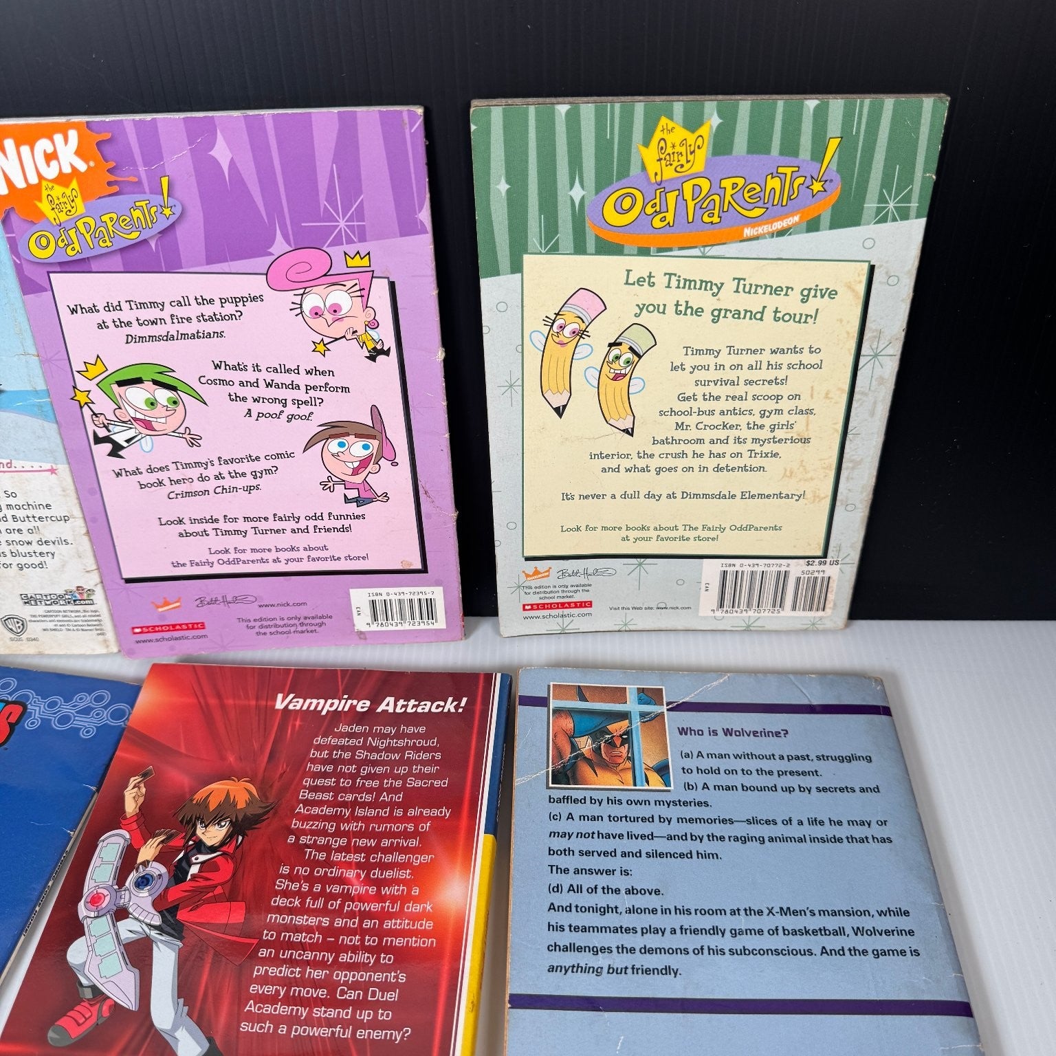 Vintage Scholastic Book Lot X-Men Wolverine Powerpuff Girls Fairly Odd Parents