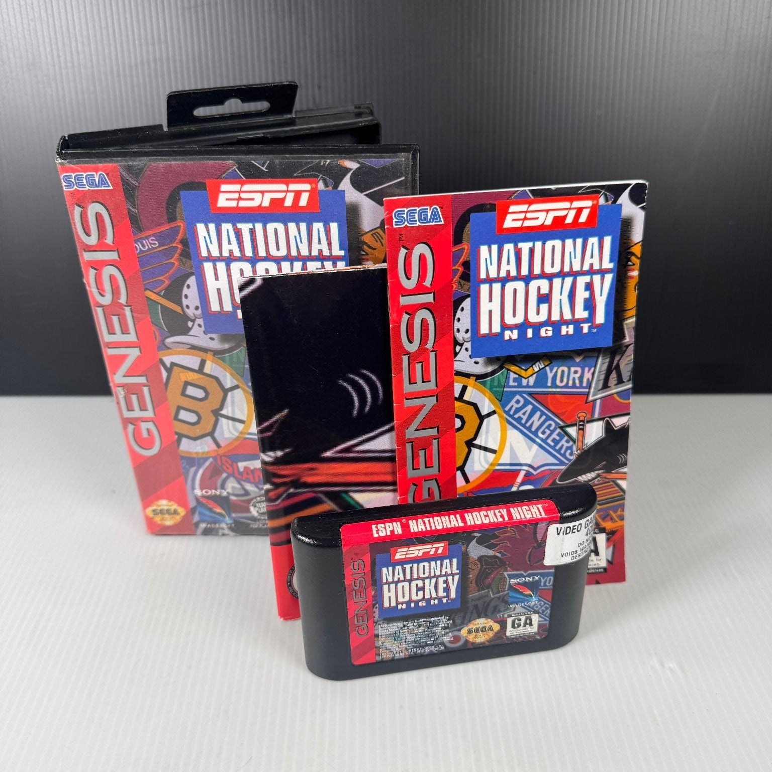 ESPN National Hockey Night Sega Genesis Video Game Complete CIB
