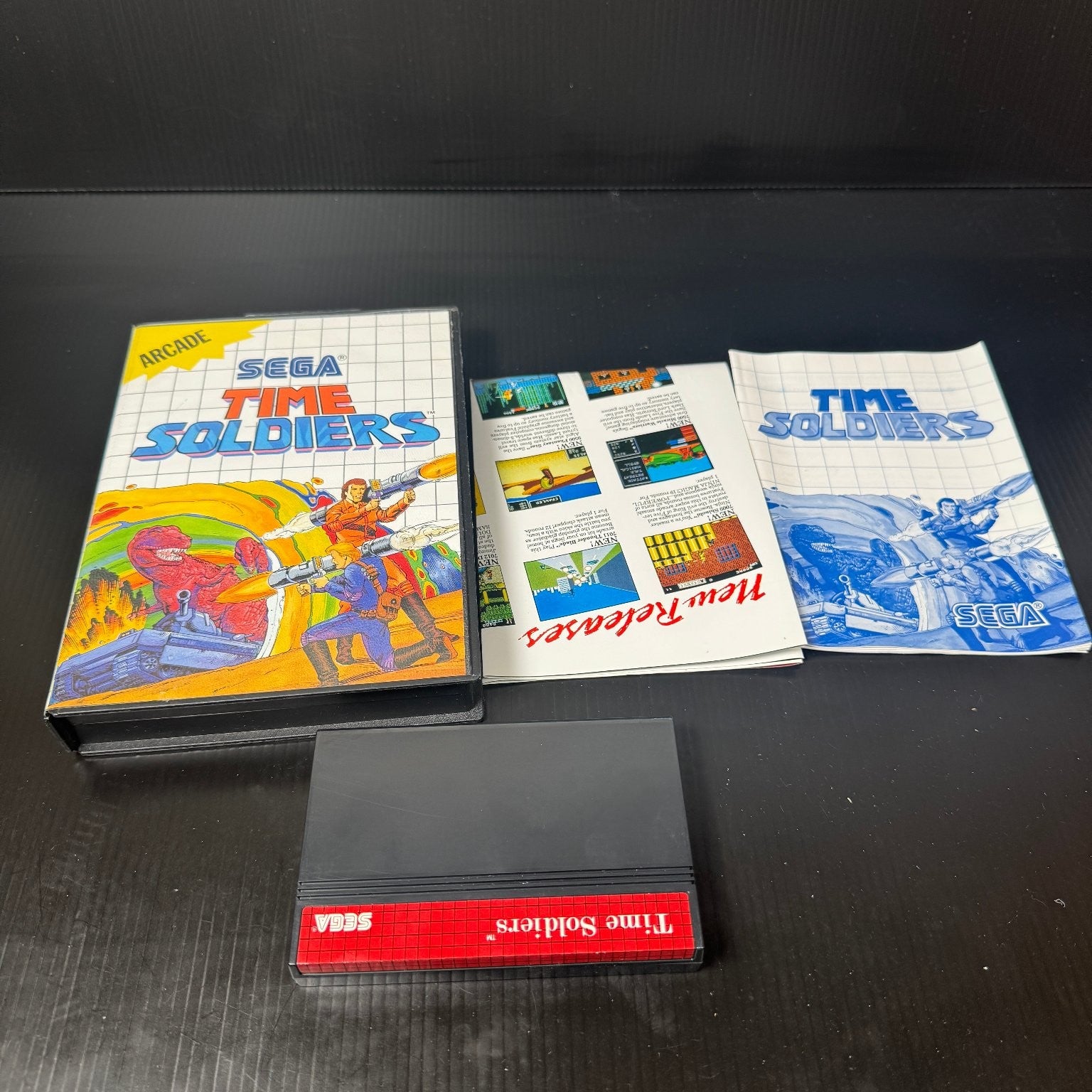 Time Soldiers Sega Master System Game Arcade Shooter Complete CIB w/ Poster
