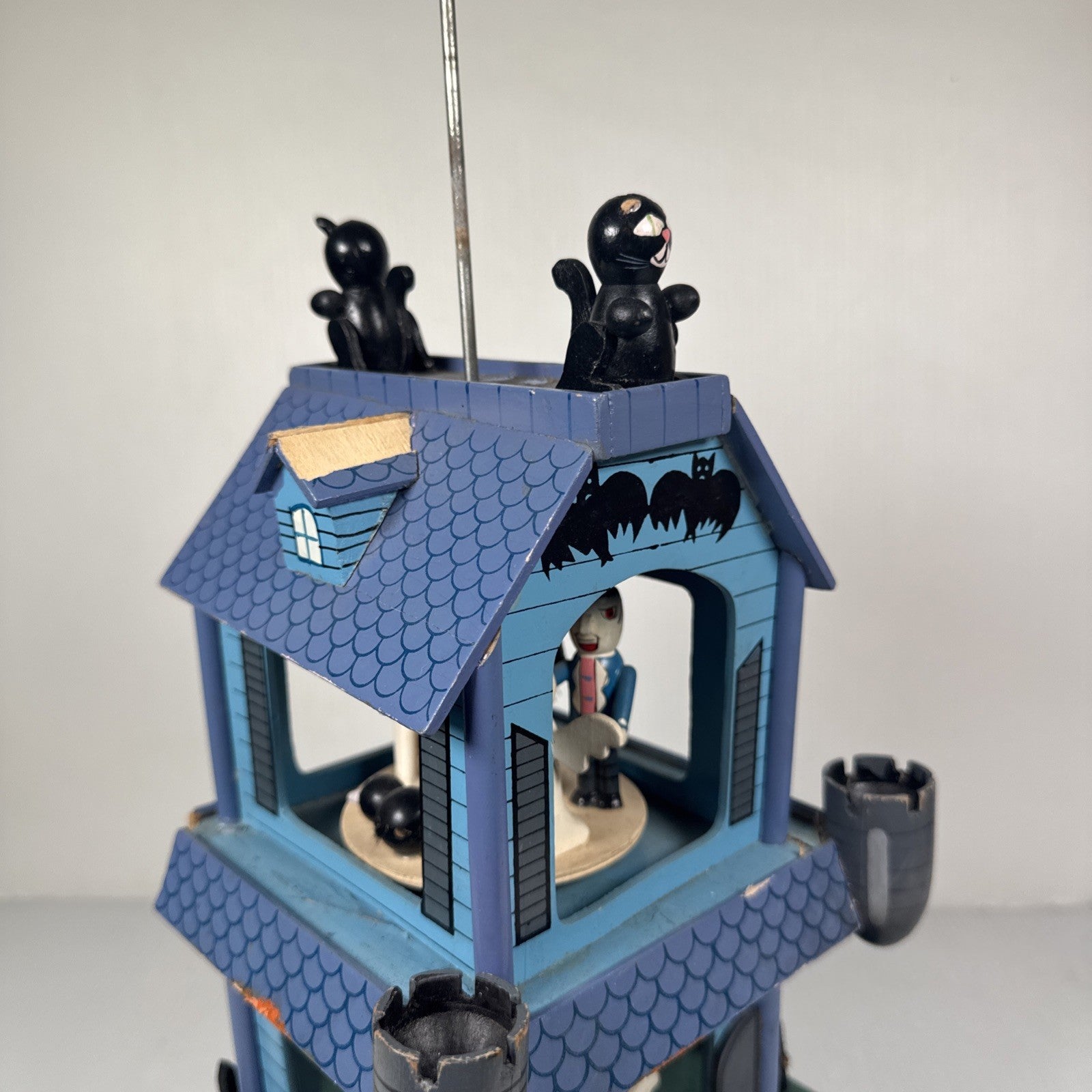 Vintage 1980s Happy Halloween Haunted House Candle Carousel AS IS