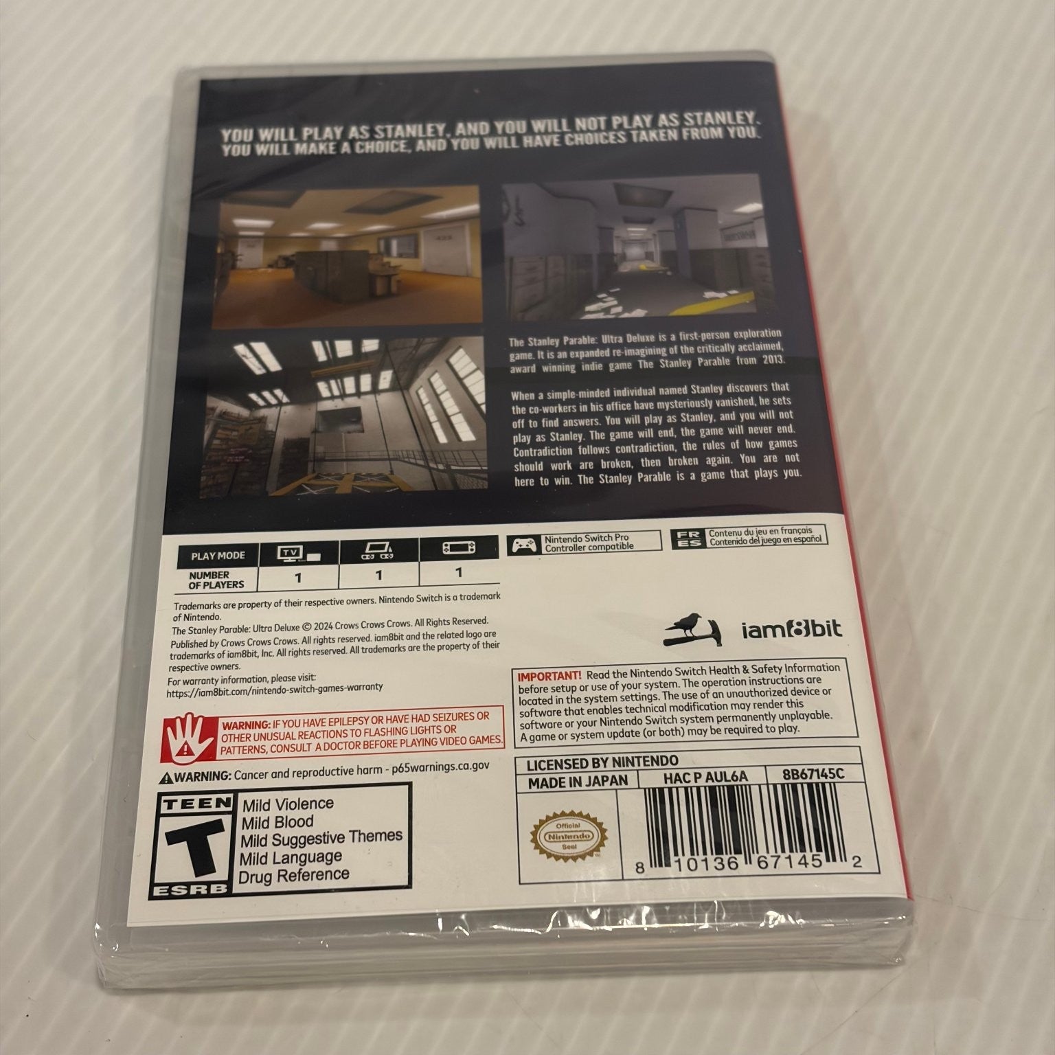 The Stanley Parable Ultra Deluxe Nintendo Switch Video Game Exploration