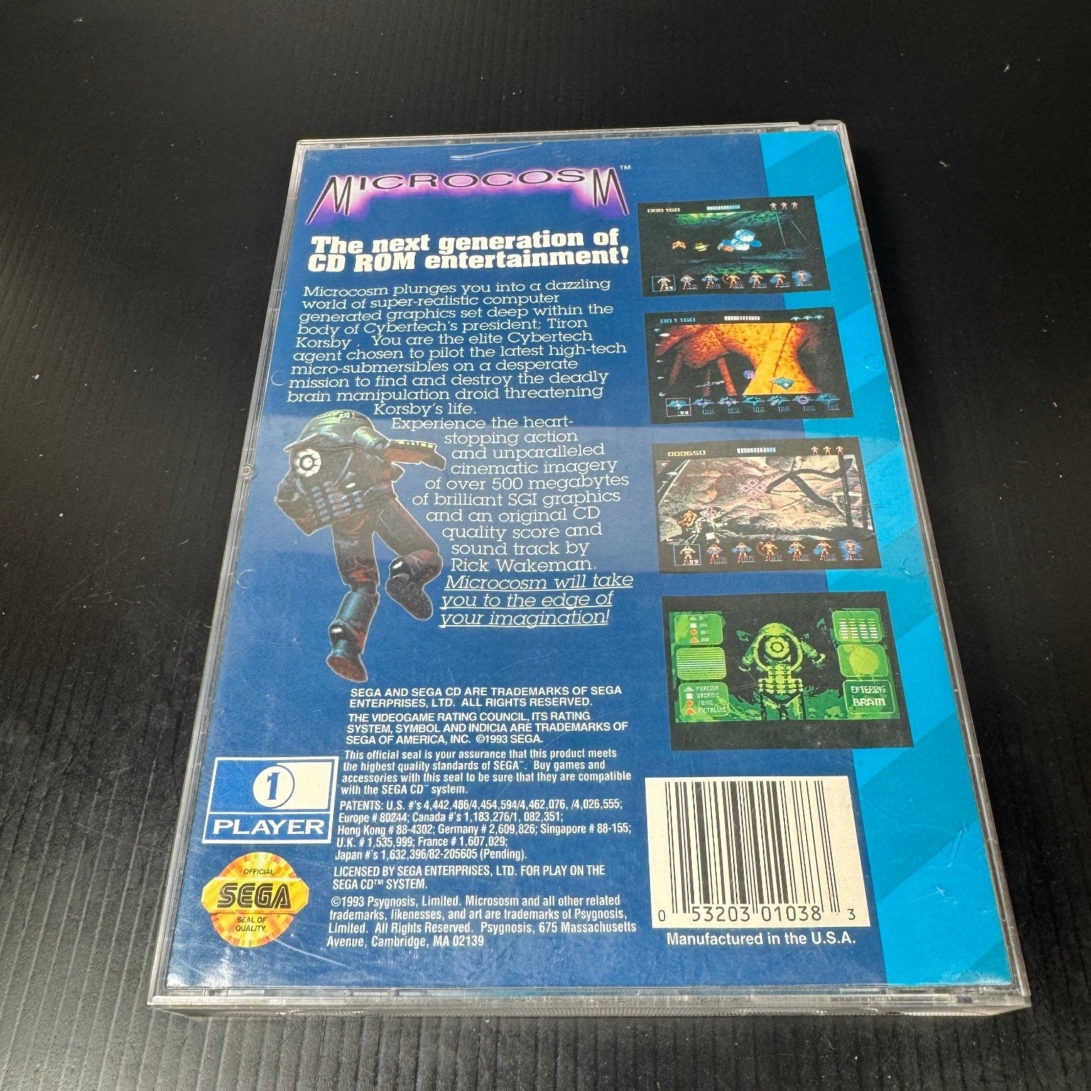Microcosm Sega CD Video Game 1993 Psygnosis Sci-Fi Shooter Complete CIB