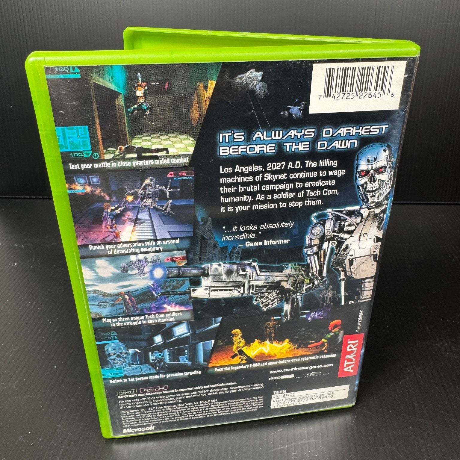 The Terminator Dawn of Fate Xbox Complete CIB Video Game Shooter Sci-Fi