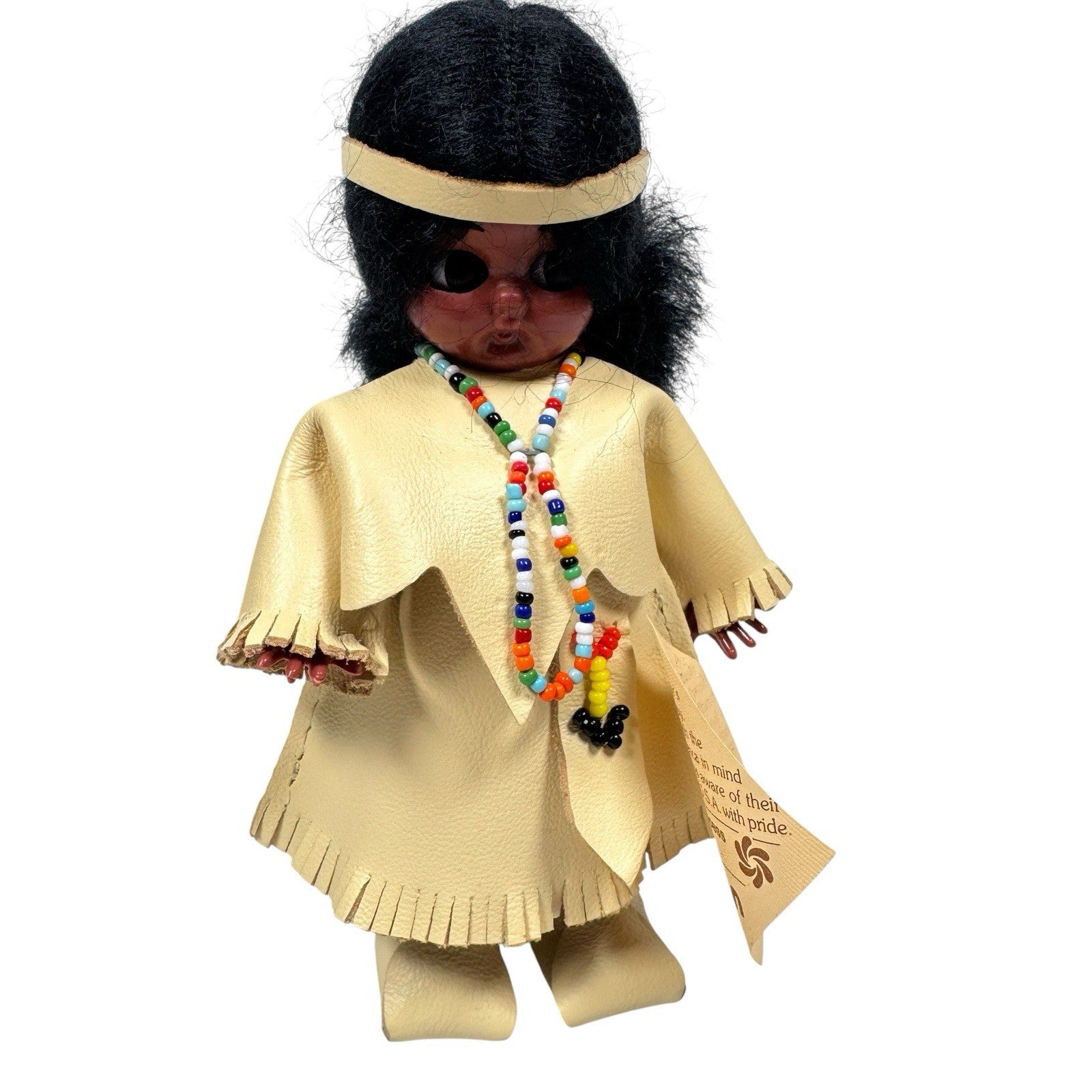 Carlson Dolls 5" Native American Mohawk Princess 6-30C Beaded Leather USA w/ Tag