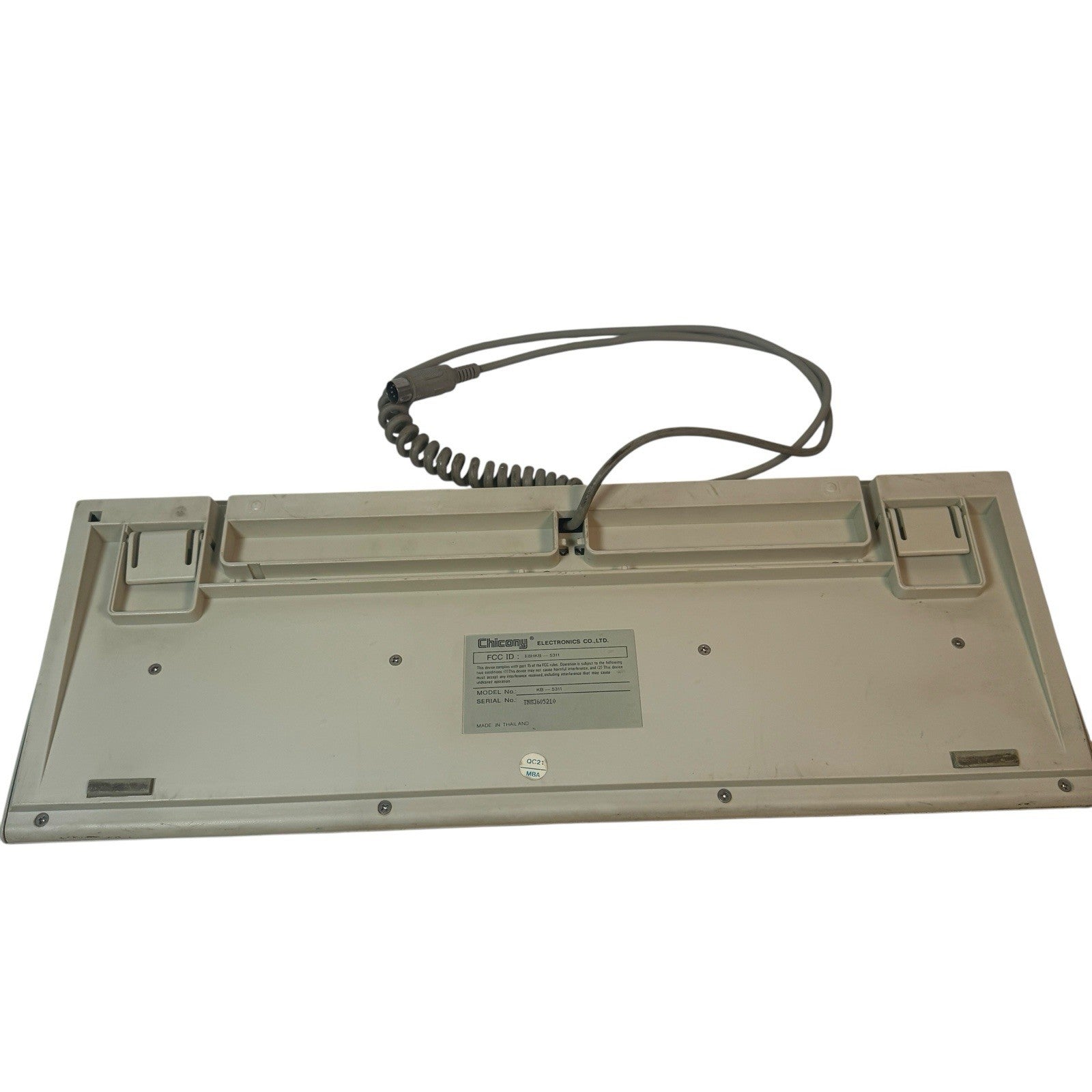 Vintage Chicony KB-5311 Mechanical Keyboard Coiled Cable Thailand