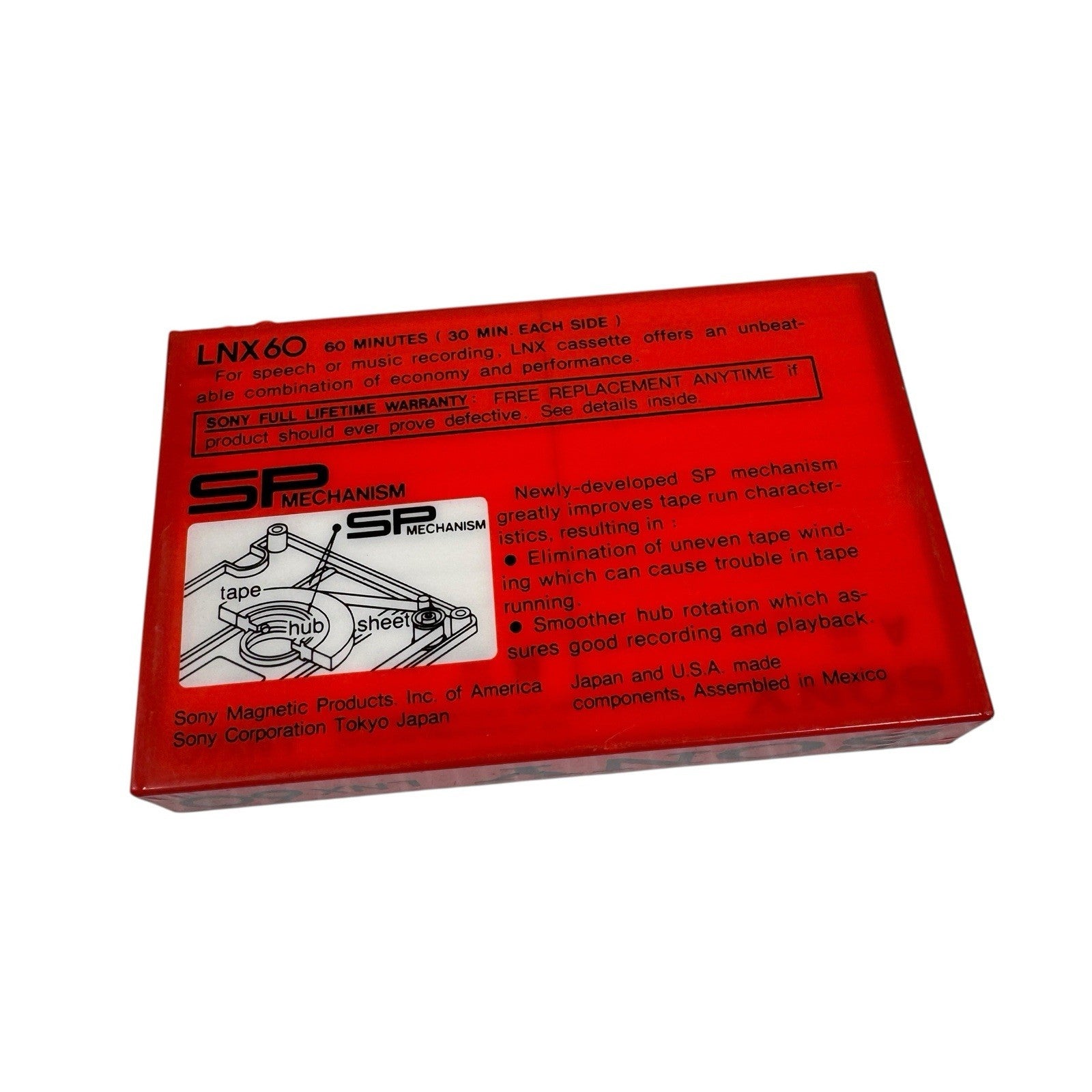 SONY  LNX  60   TYPE I   BLANK CASSETTE TAPE (1) (SEALED)