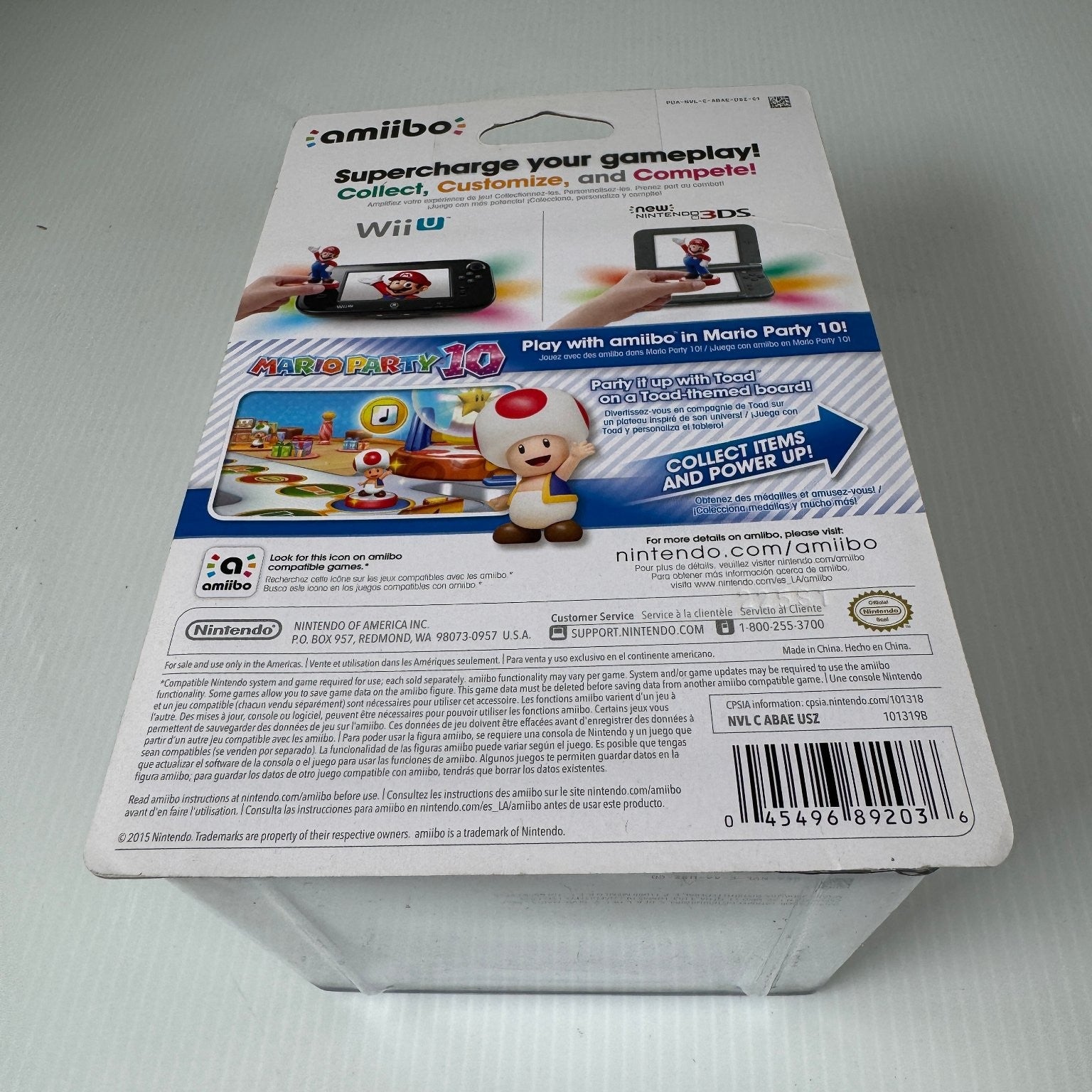Nintendo Toad Amiibo Figure Compatible with Wii U & 3DS Super Mario