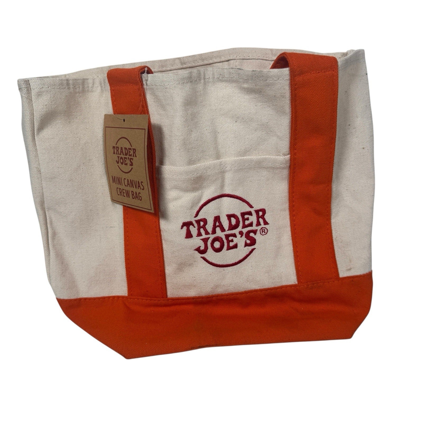 Trader Joe’s Crew Exclusive Mini Tote Bag Orange With Tag