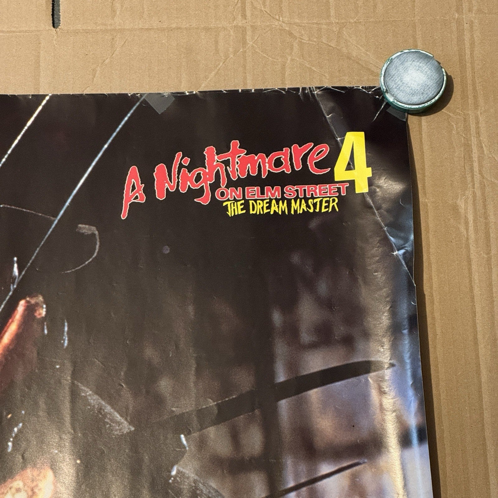 Vintage 1980s Nightmare On Elm Street 4 Dream Master Poster 34X22 Freddy Krueger