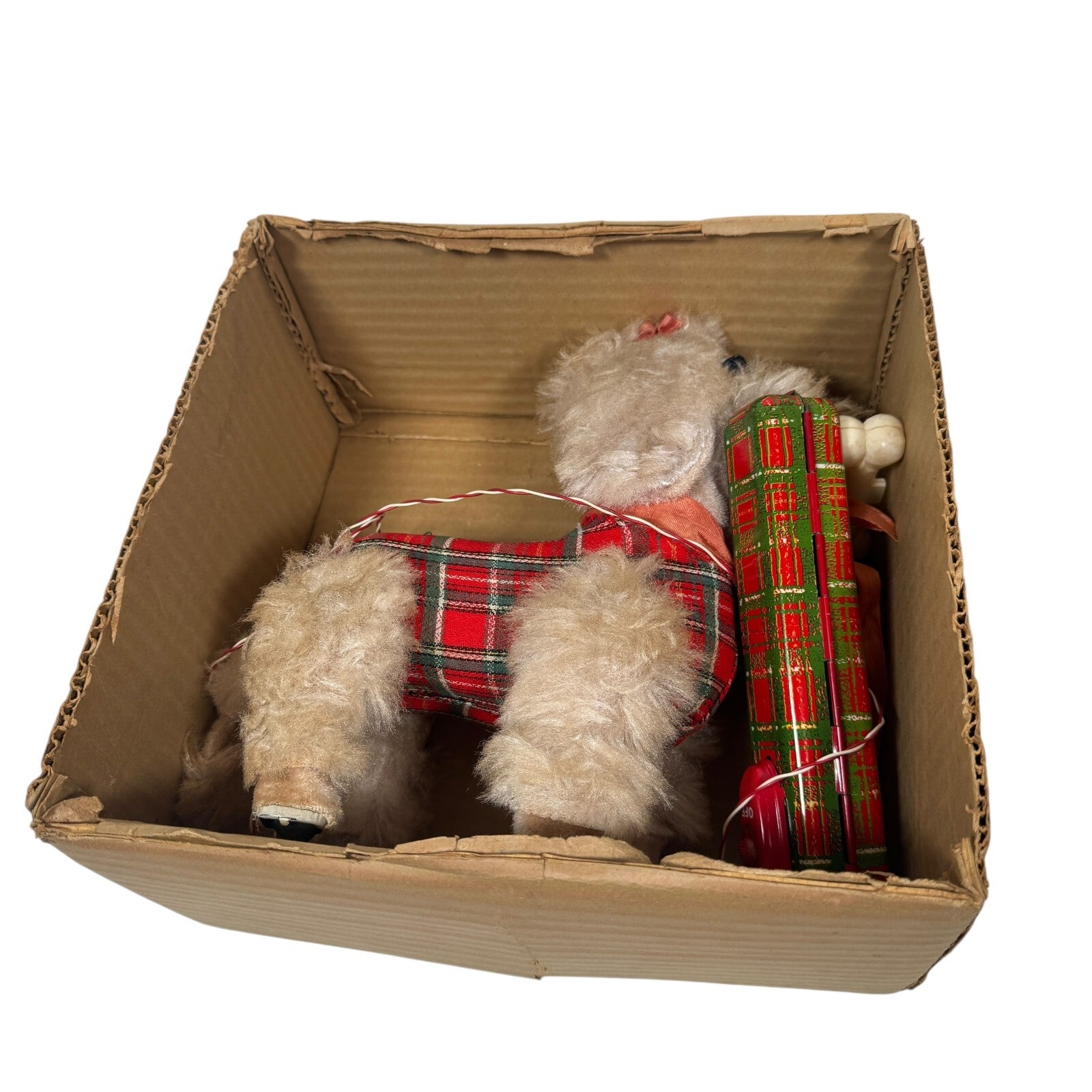 VTG 1960s Rosko Japan Battery Operated Mimi Poodle Toy W/ Bone (Read Desc)