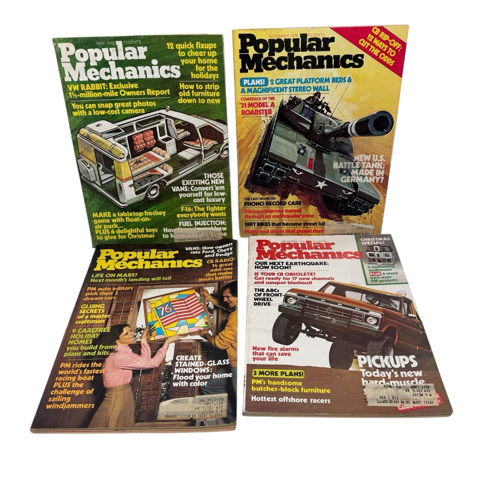 4x Popular Mechanics 1975-1976 Auto Hobbyist Magazines Conversion Vans & More